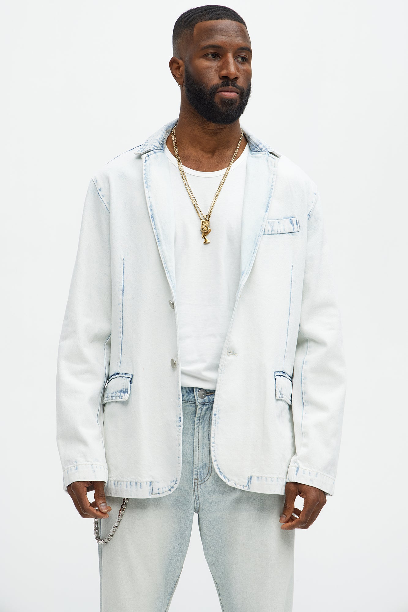Congreve Denim Blazer - Light Wash - Image 3