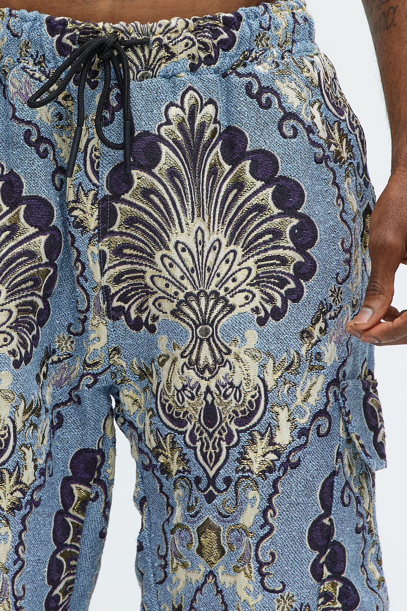 Highland Tapestry Baggy Cargo Pants - Blue/combo - Image 4
