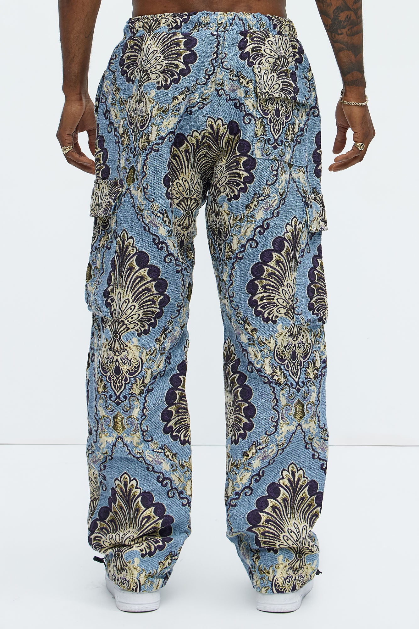 Highland Tapestry Baggy Cargo Pants - Blue/combo - Image 7