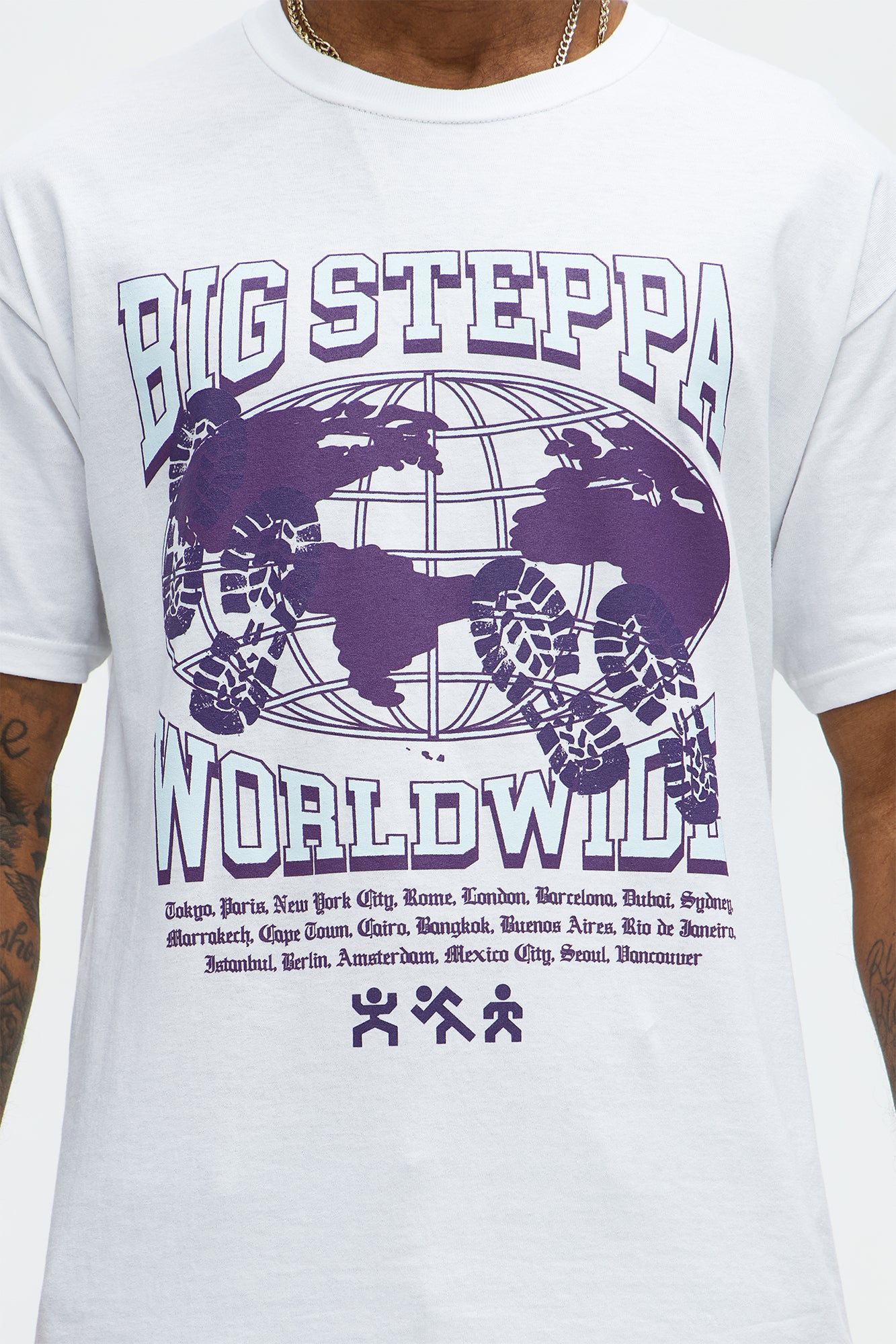 Big Steppa Worldwide Short Sleeve Tee - White - Image 3