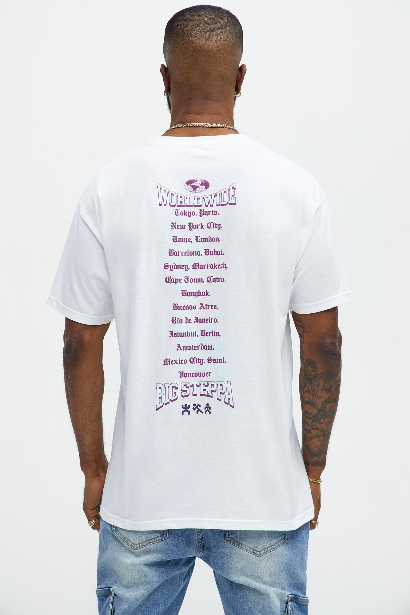 Big Steppa Worldwide Short Sleeve Tee - White - Image 4