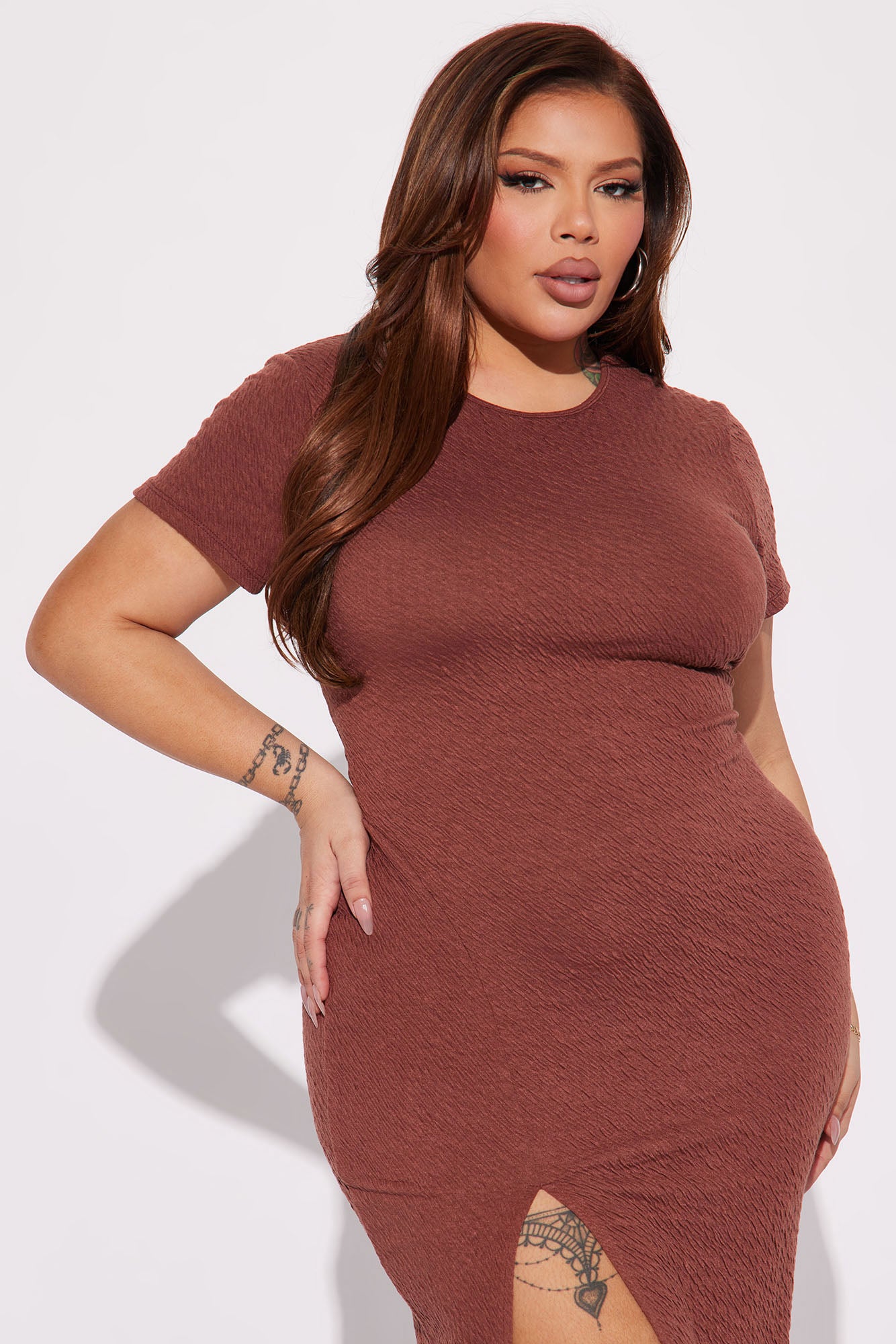 Quinn Midi Dress - Brown - Image 5