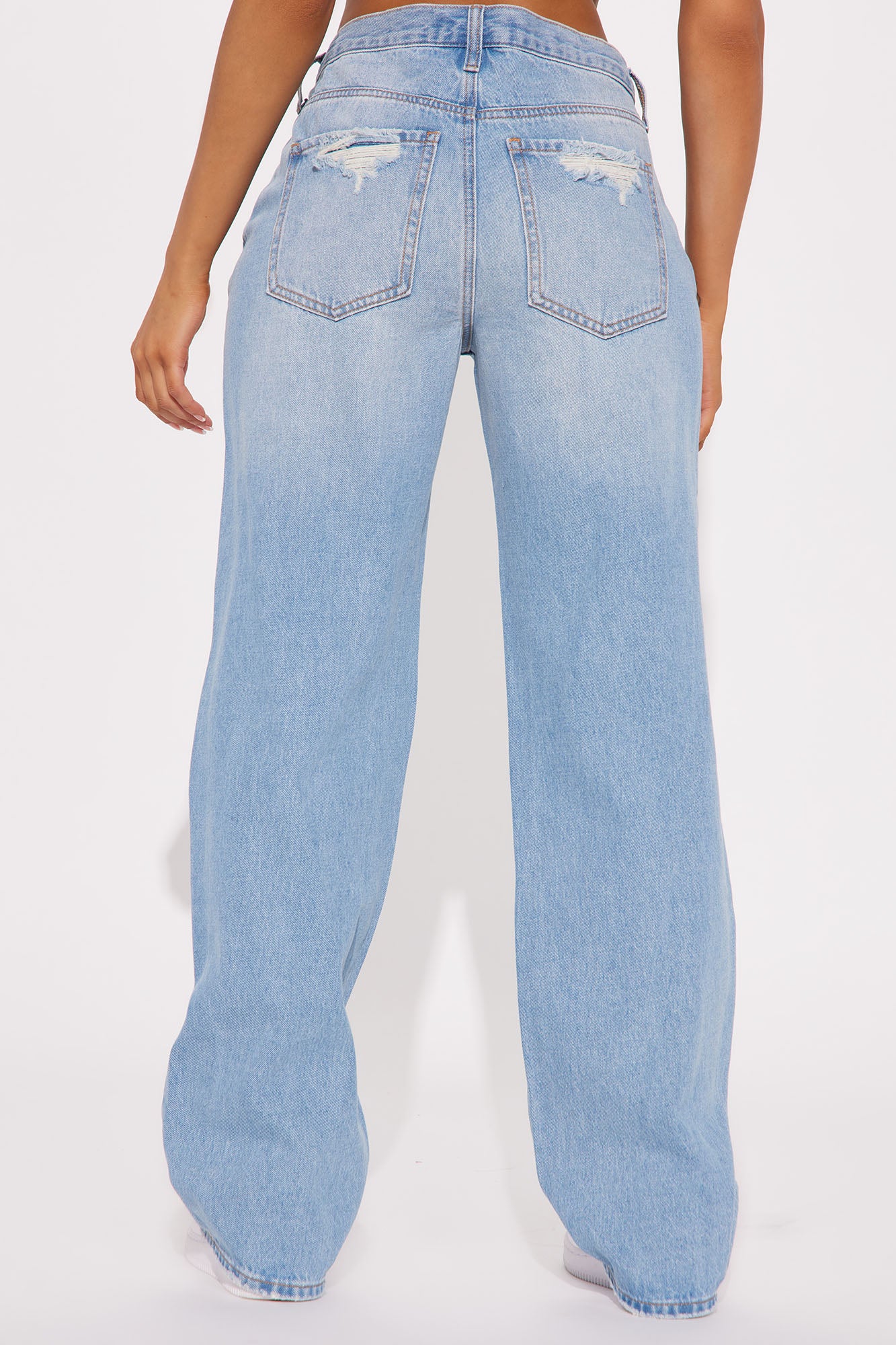 Up To Something Ripped Non Stretch Straight Leg Jean - Vintage Wash - Image 3
