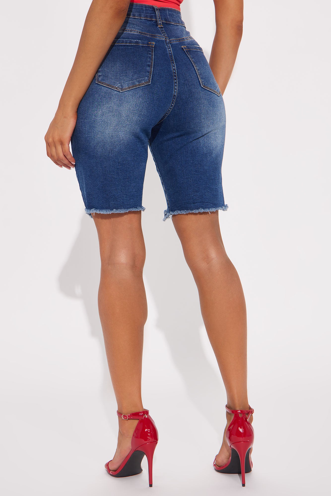 Tight Squeeze Lux Stretch Denim Bermuda Shorts - Dark Wash - Image 3