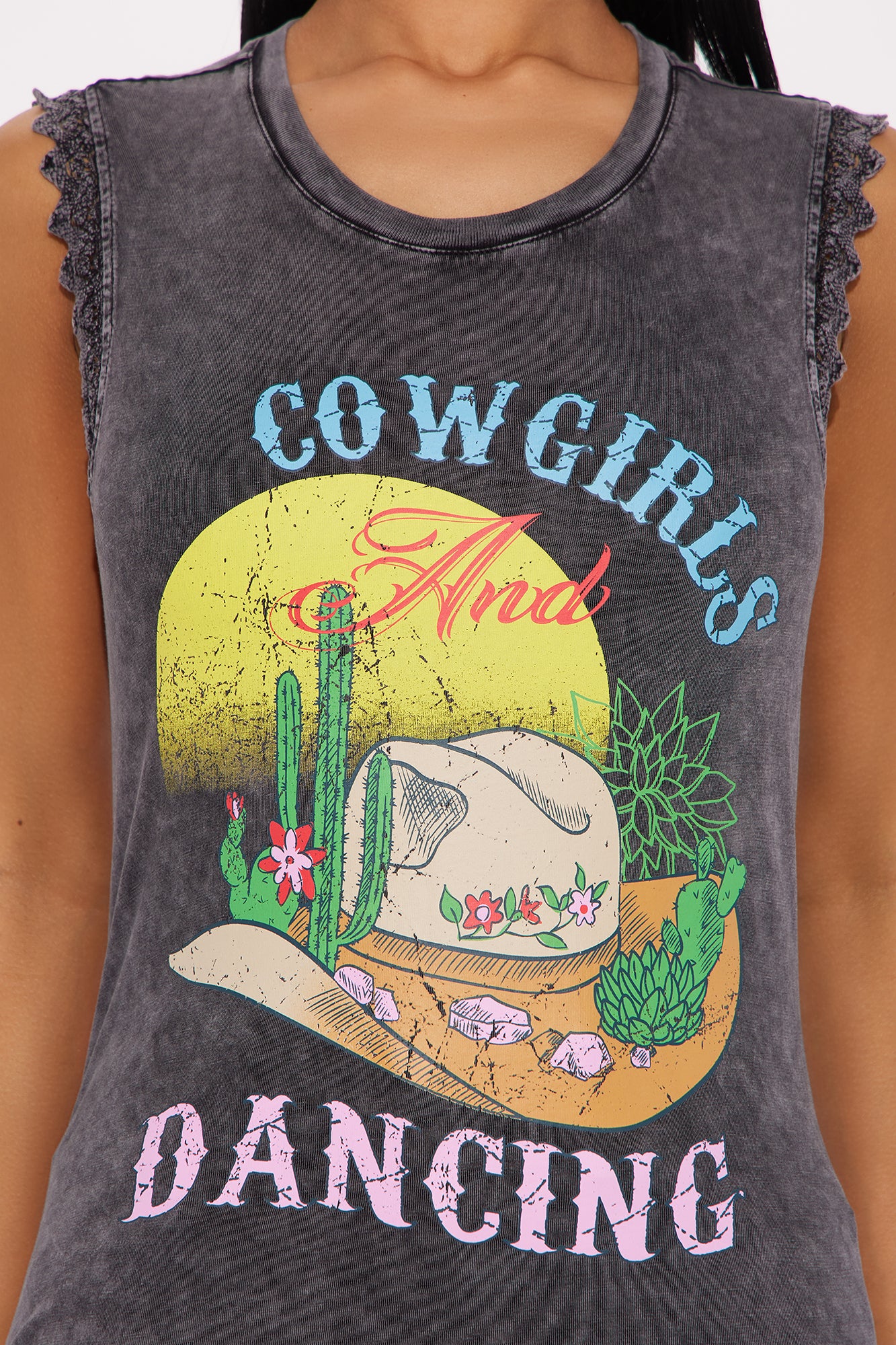 Cowgirls And Dancing Muscle Tank - Black - Image 3