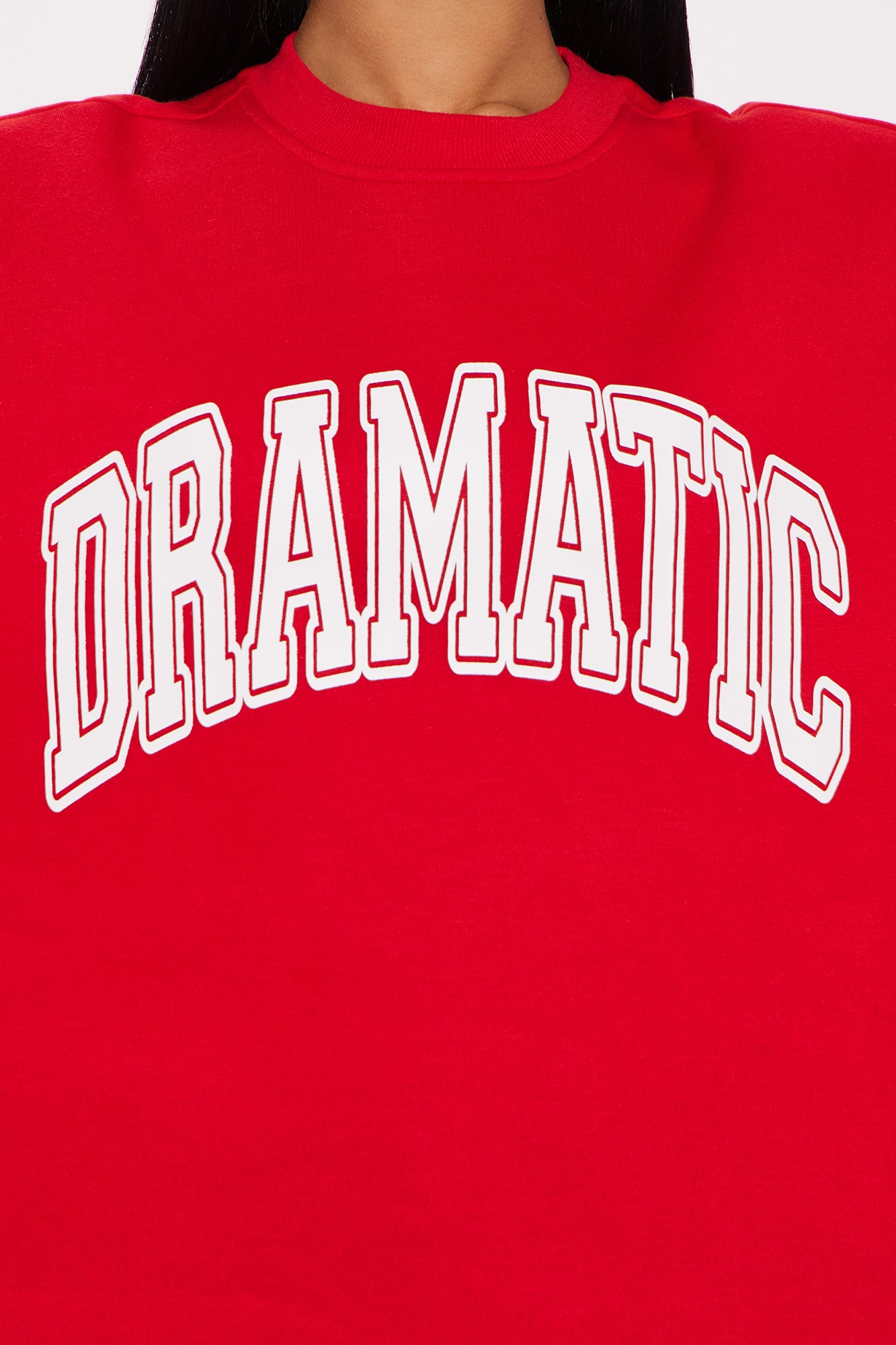 Dramatic Crew Neck Sweatshirt - Red - Image 4