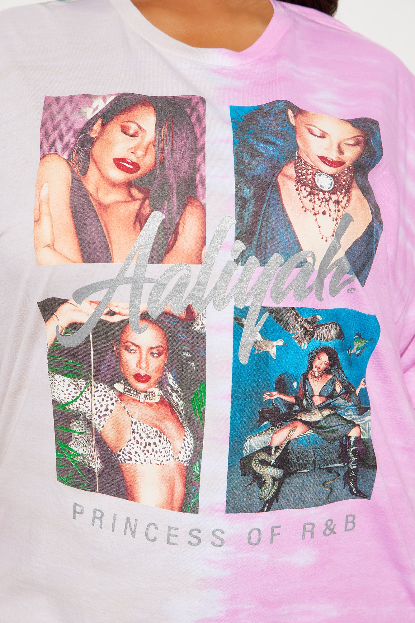 Aaliyah Split Washed Tee - Pink/combo - Image 7