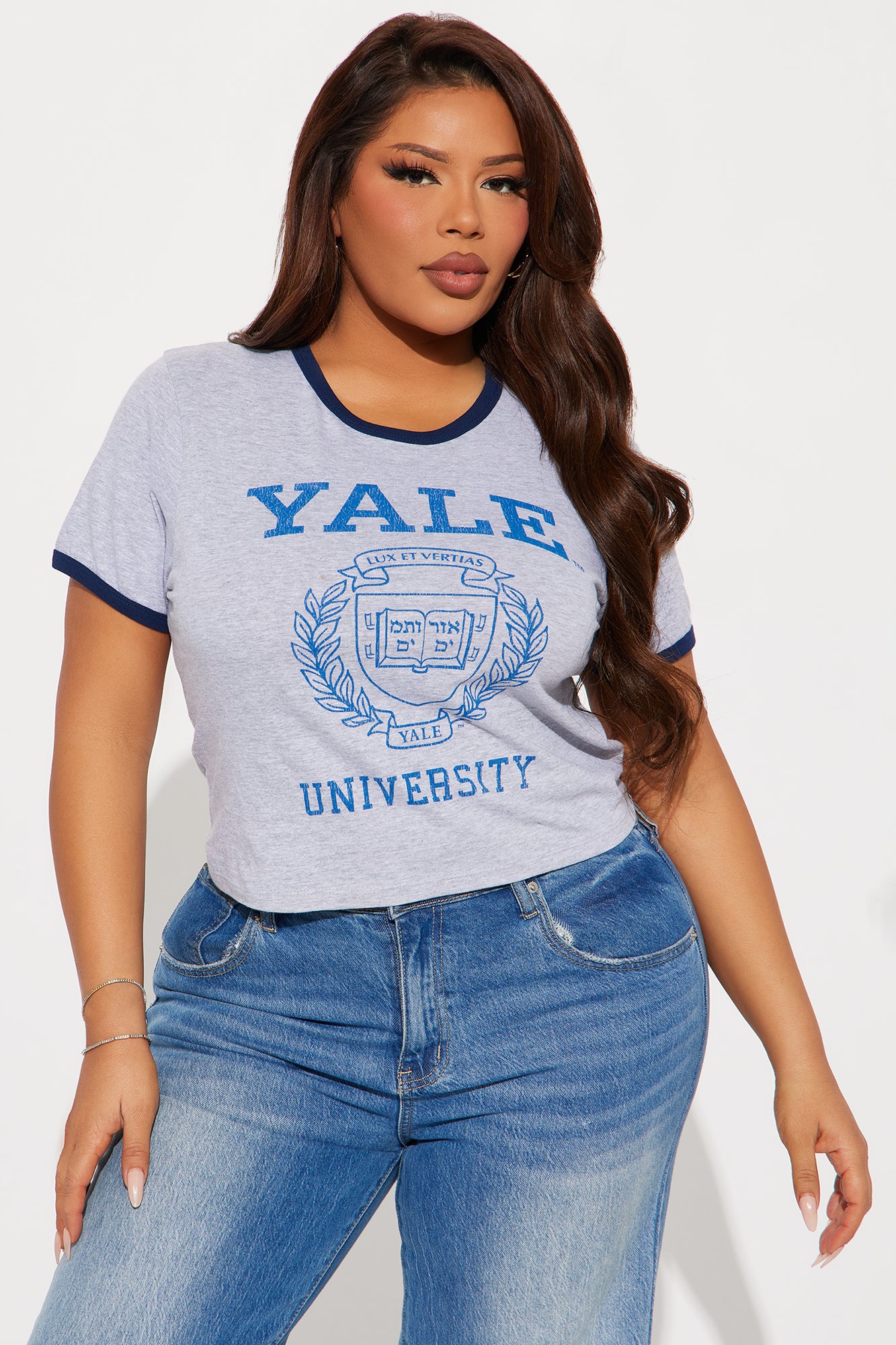 Yale University Ringer Tee - Heather Grey - Image 5