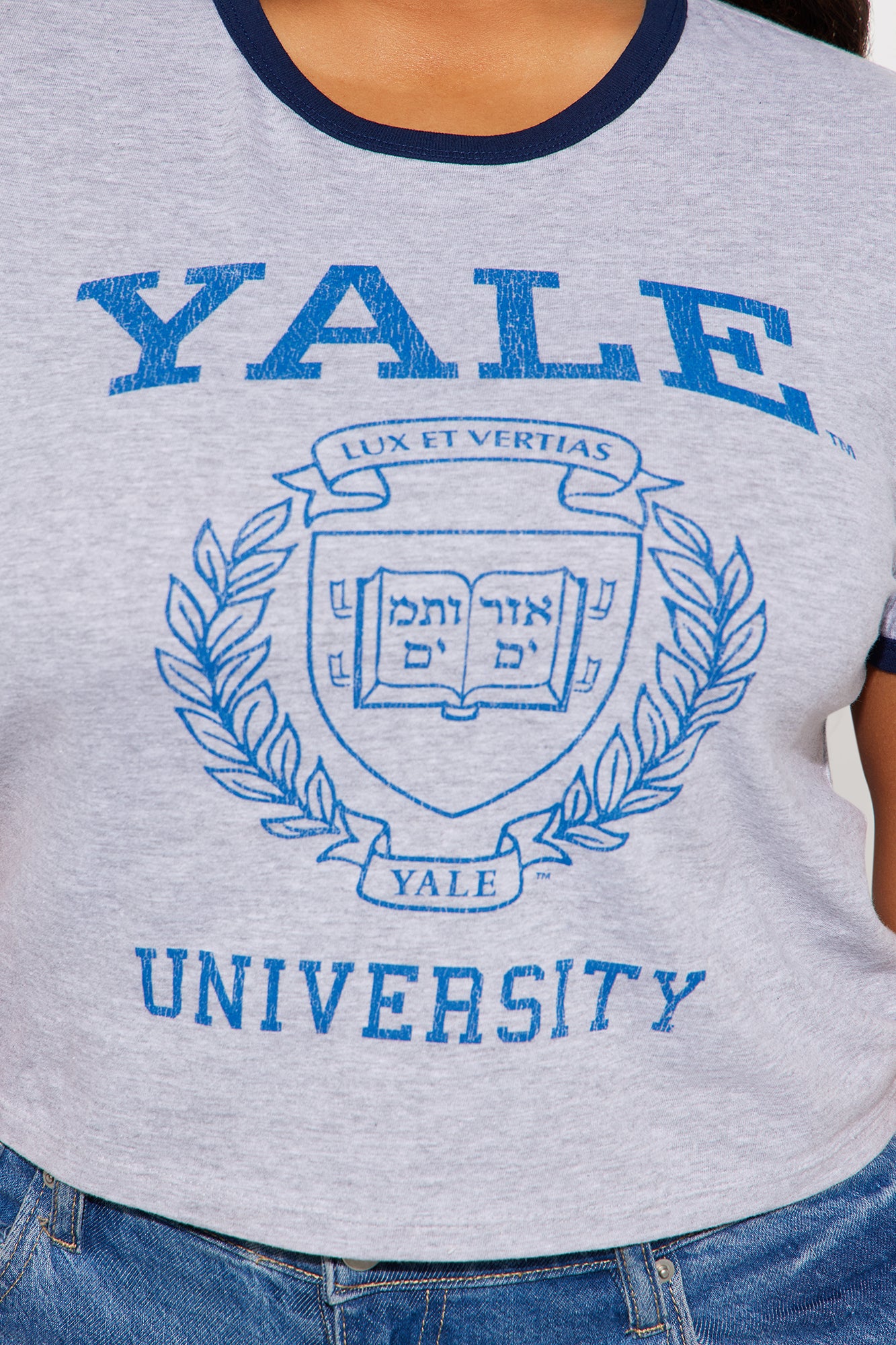 Yale University Ringer Tee - Heather Grey - Image 7