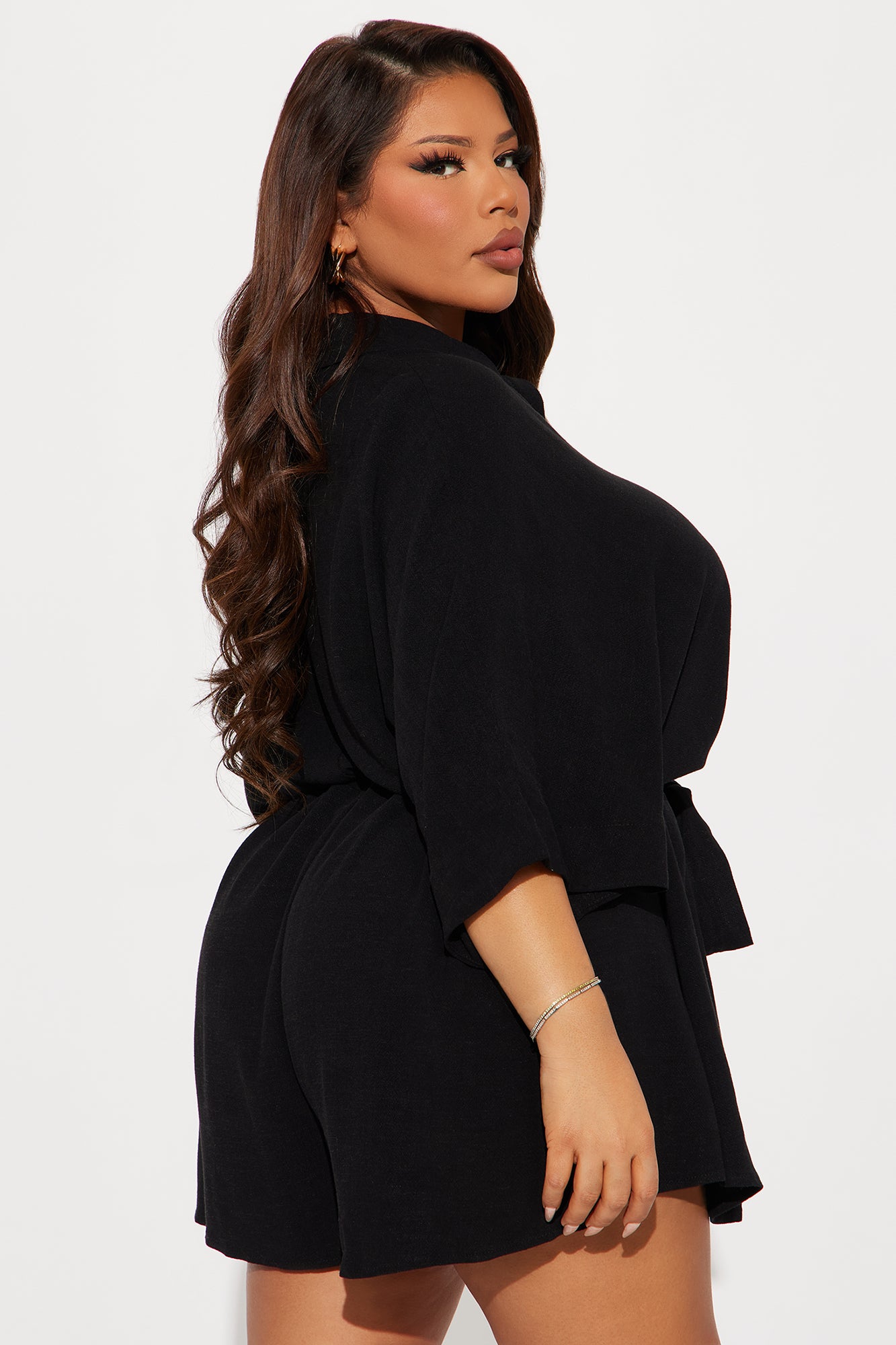 Charlotte Linen Romper - Black - Image 6