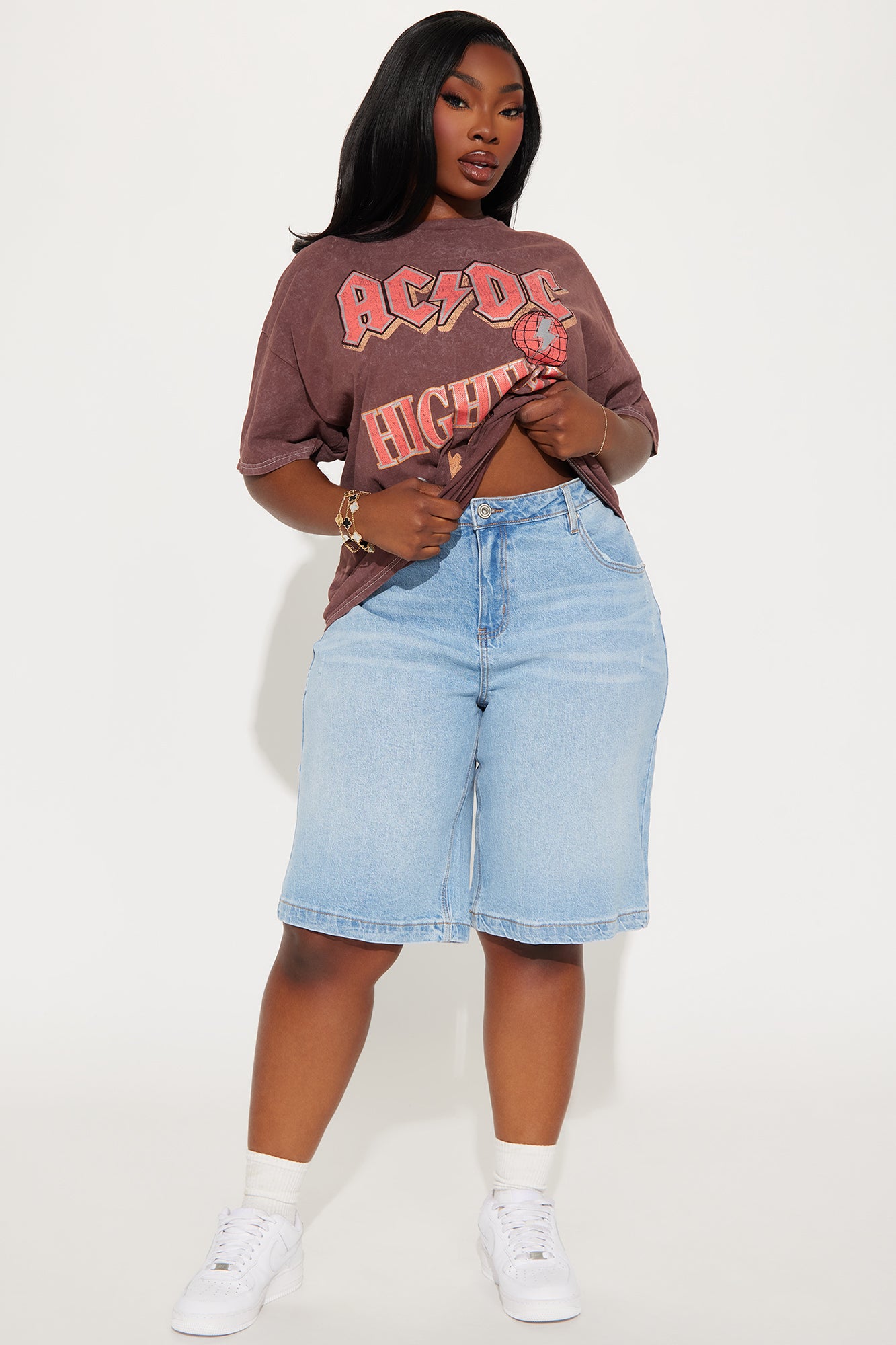 Mackenzie Drop Waist Denim Jort - Light Wash - Image 5