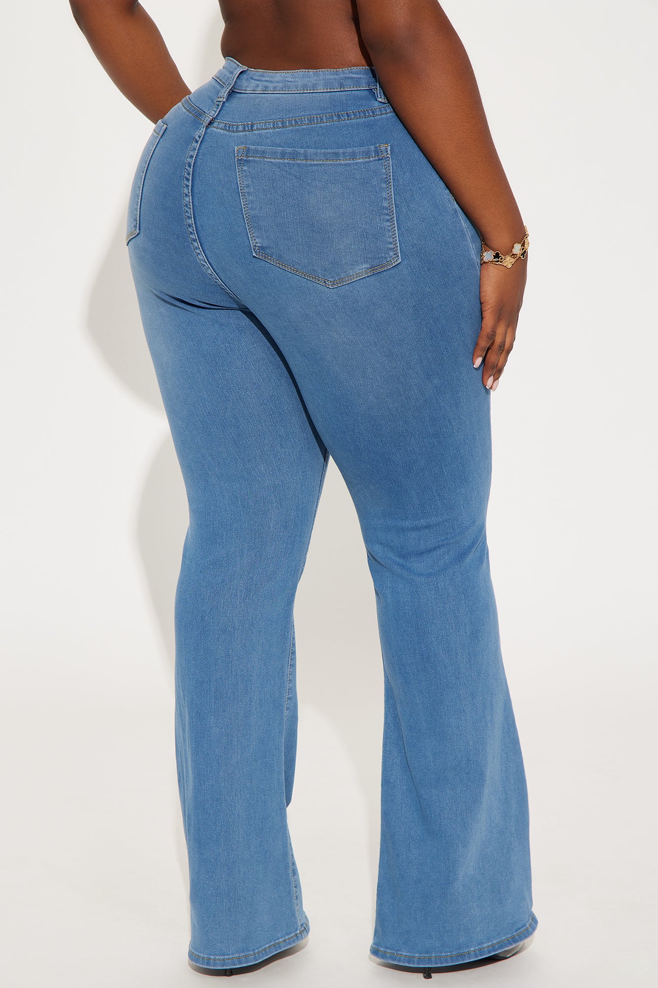 Soul Searching High Rise Flare Jeans - Medium Blue Wash - Image 6