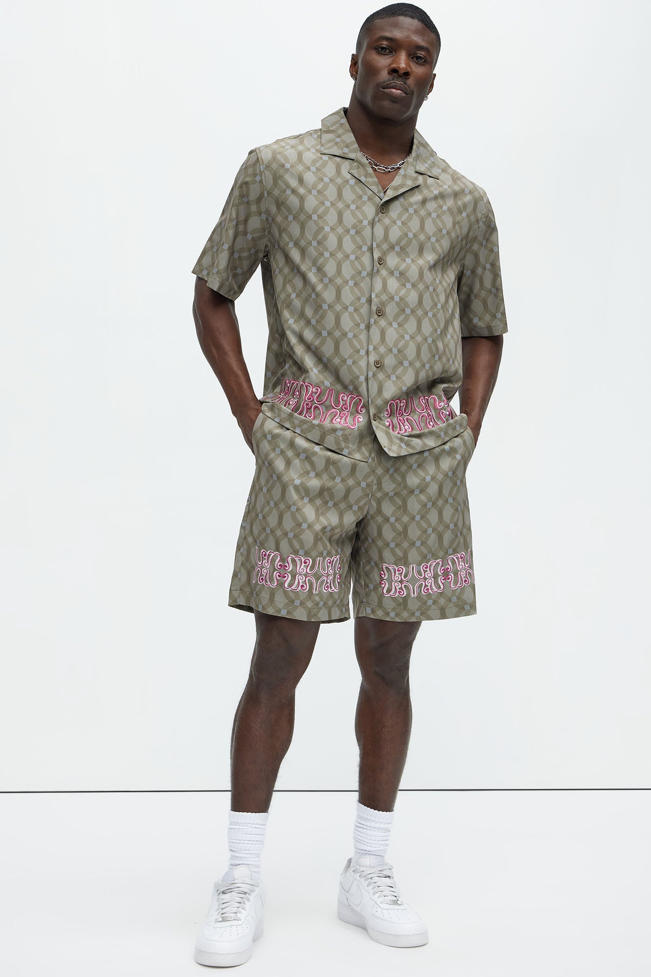 Cielo Embroidered Shorts - Brown/combo - Image 3