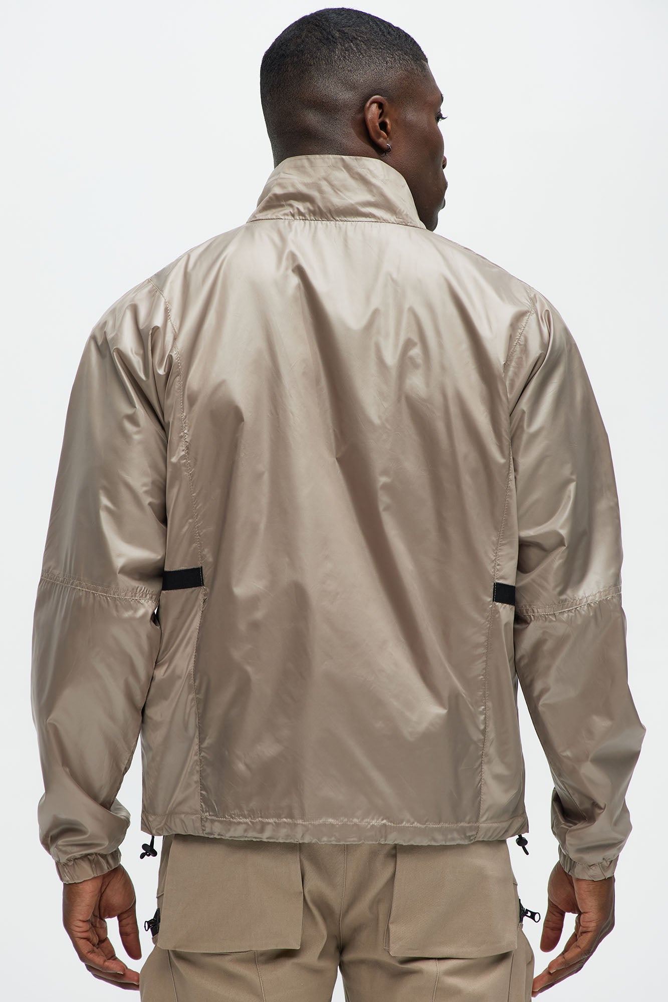 Winston Zip-Up Nylon Jacket - Khaki - Image 6