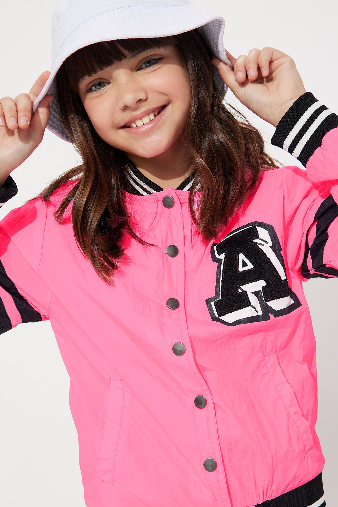 Mini A Lister Varsity Jacket - Neon Pink - Image 3