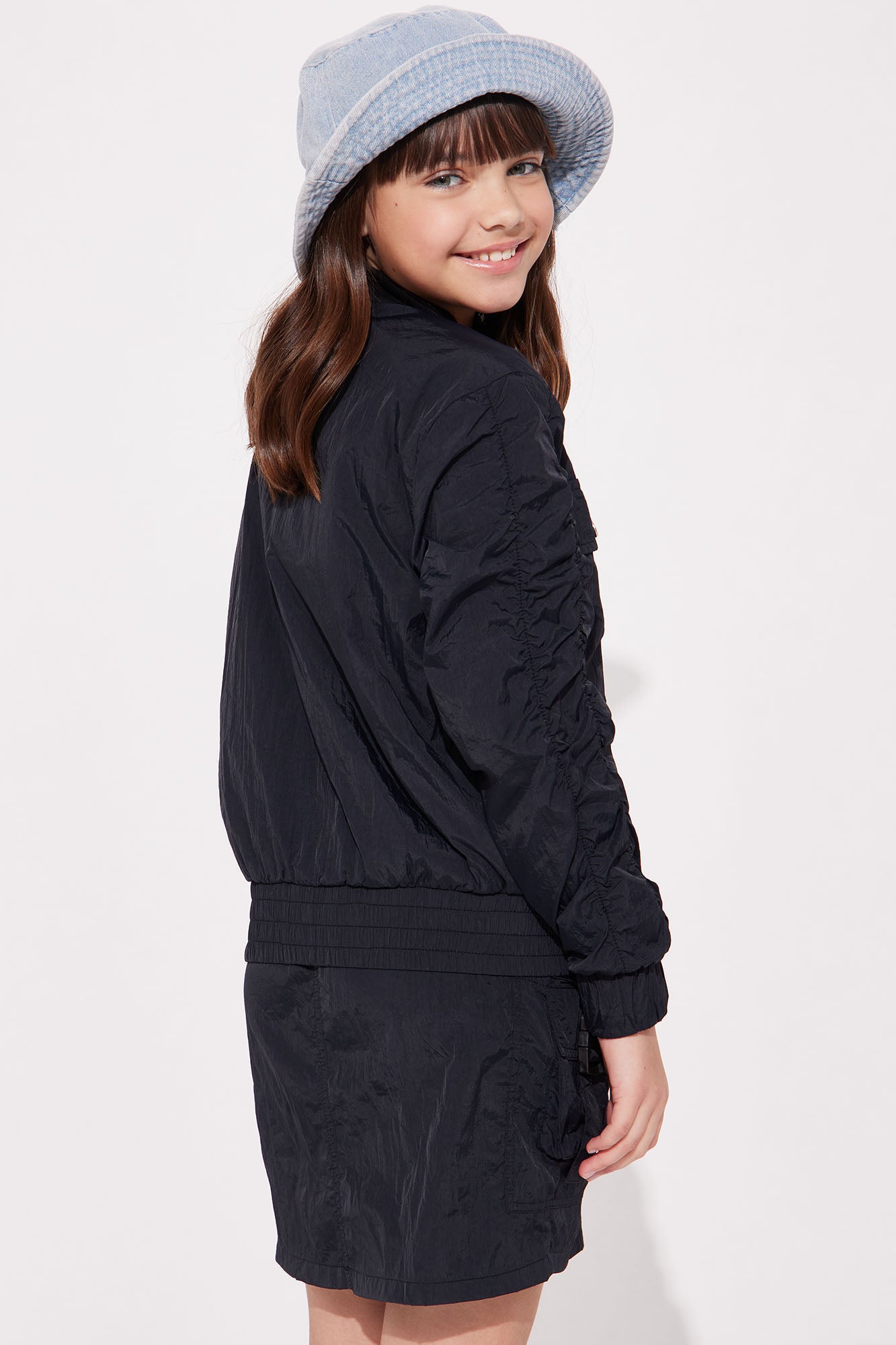 Mini Nylon Bomber Jacket - Black - Image 3
