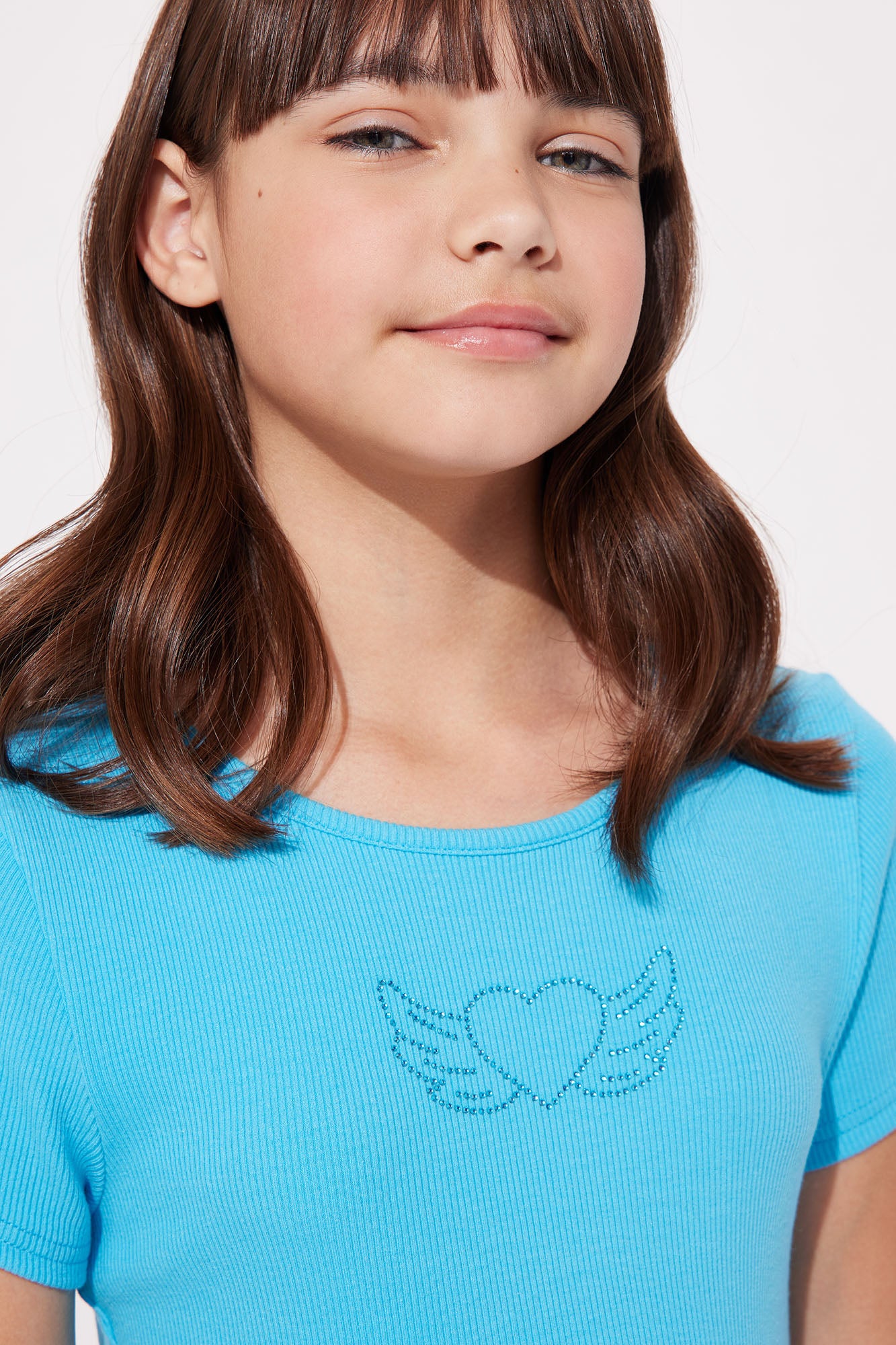 Mini Touch Of Rhinestones Short Sleeve Dress - Turquoise - Image 3