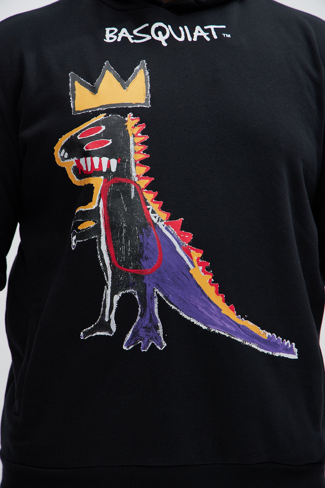 Basquiat Dinosaur Hoodie - Black - Image 6