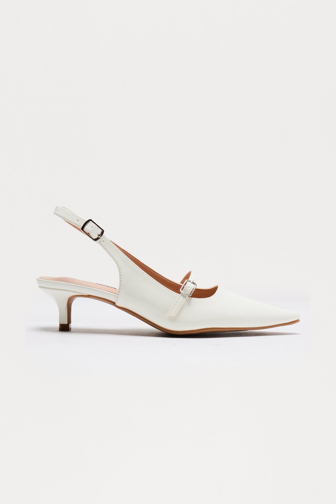 Aura Kitten Heel Pumps - White - Image 4