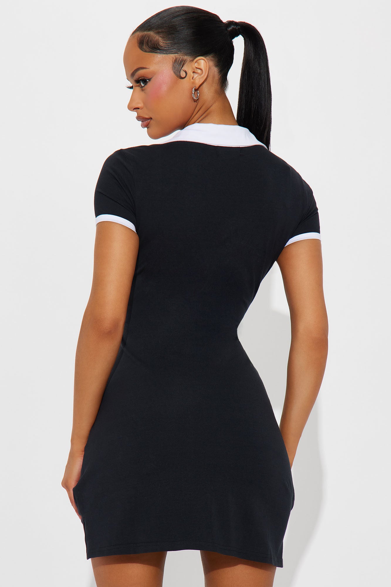 Alice Contrast Mini Dress - Black - Image 4