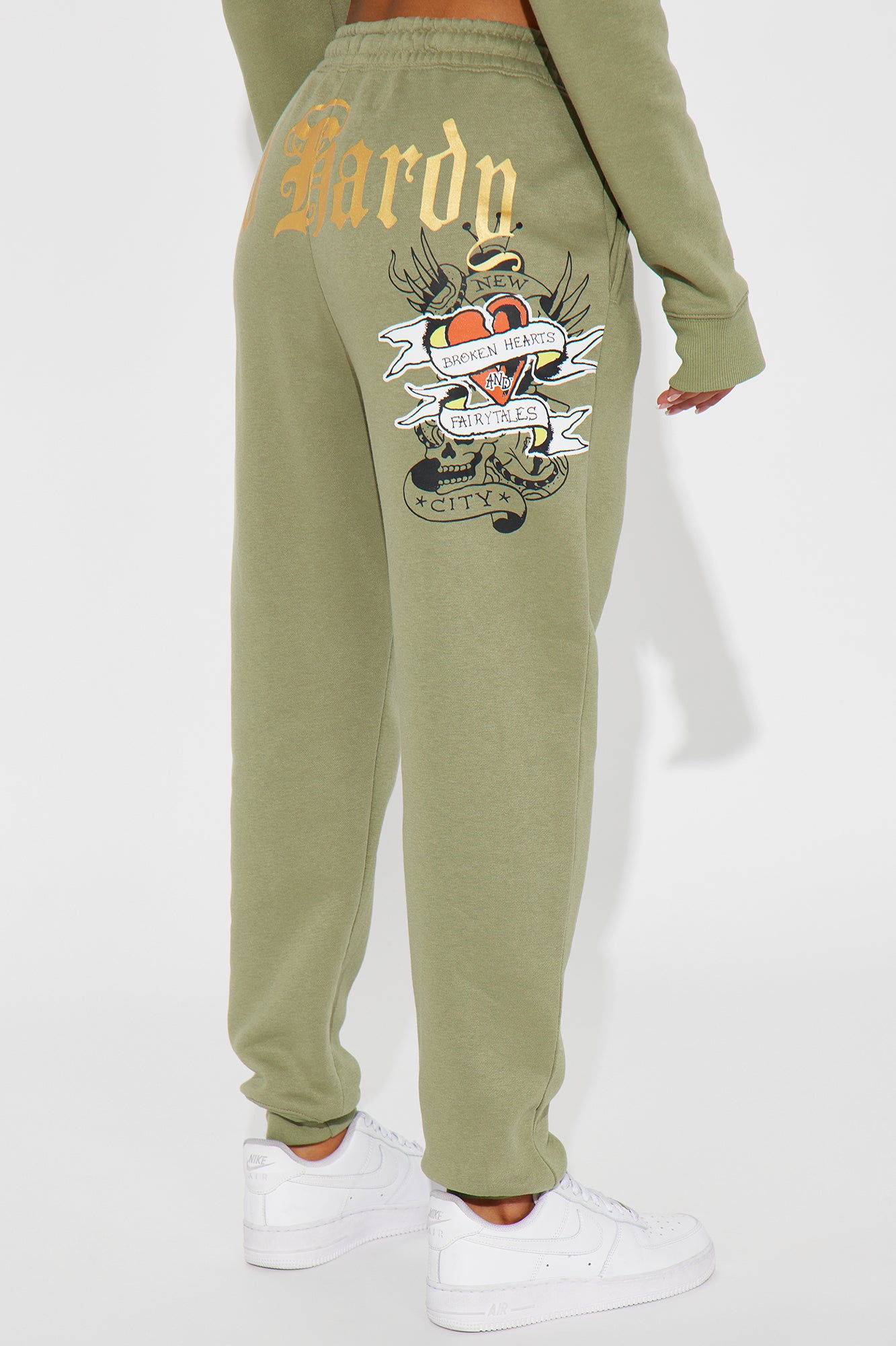 Ed Hardy Broken Hearts Jogger - Sage - Image 3