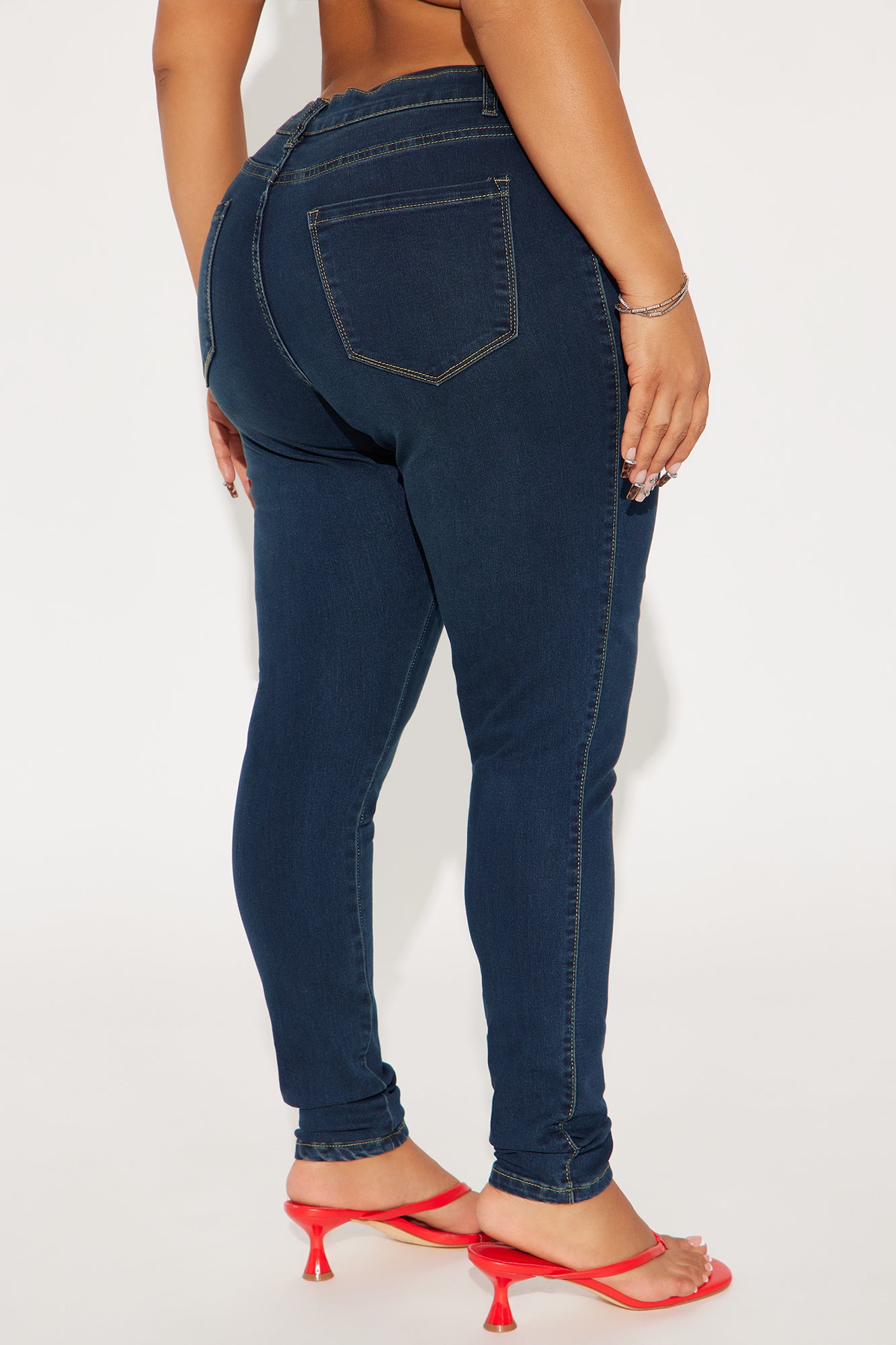 Colette Classic High Rise Skinny Jeans - Dark Denim - Image 6