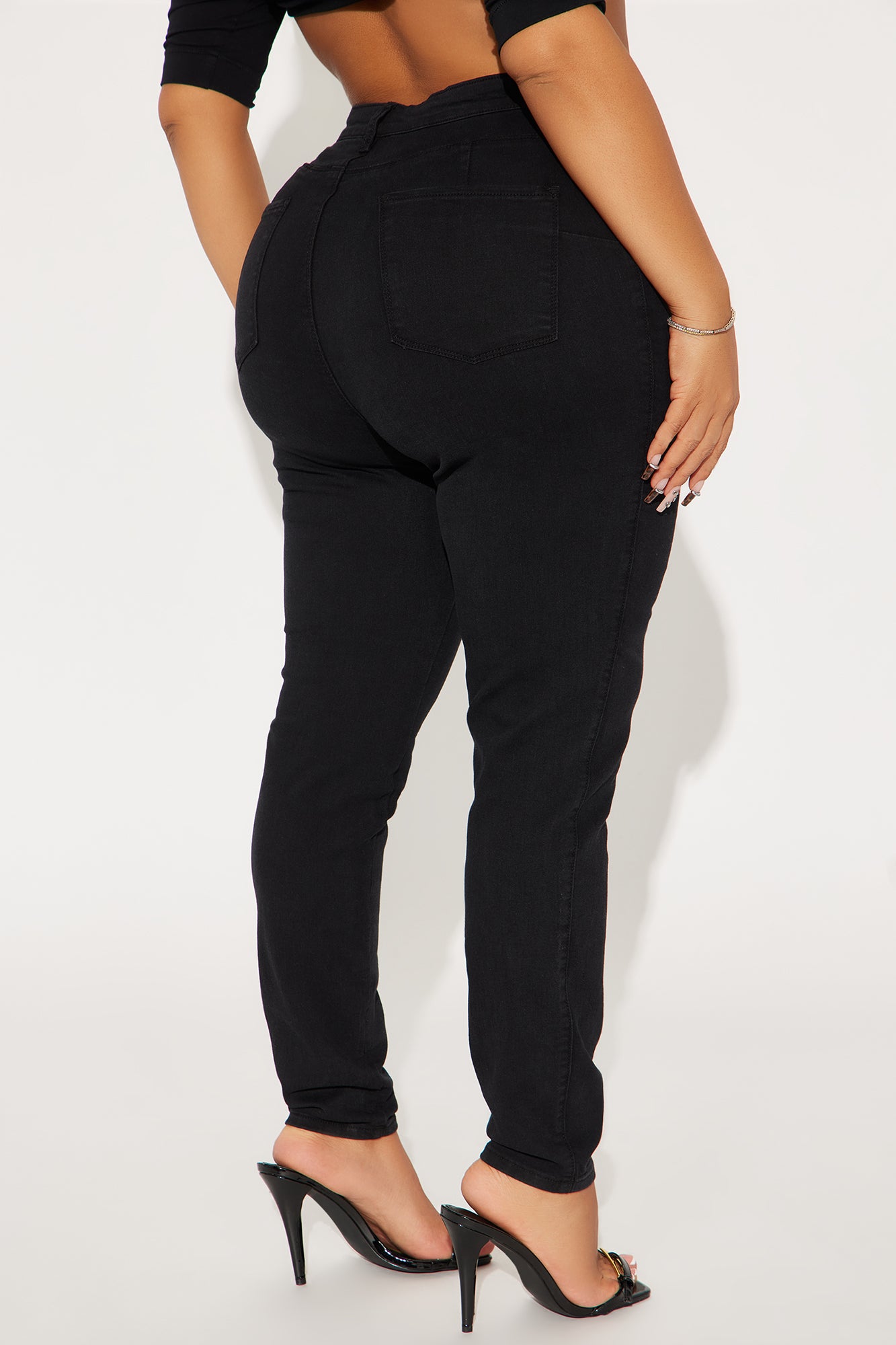 Classic Stunner High Rise Booty Lifter Skinny Jeans - Black - Image 6