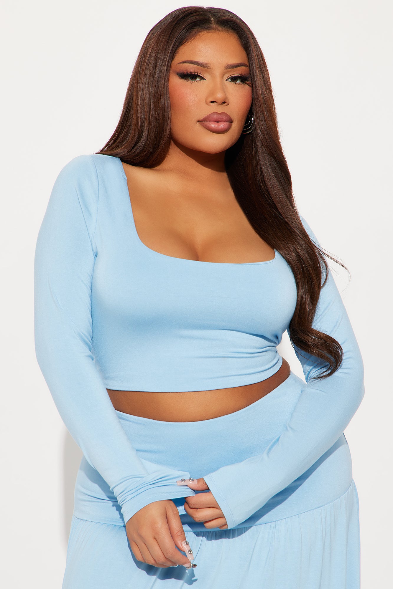 Skye Maxi Skirt Set - Light Blue - Image 5