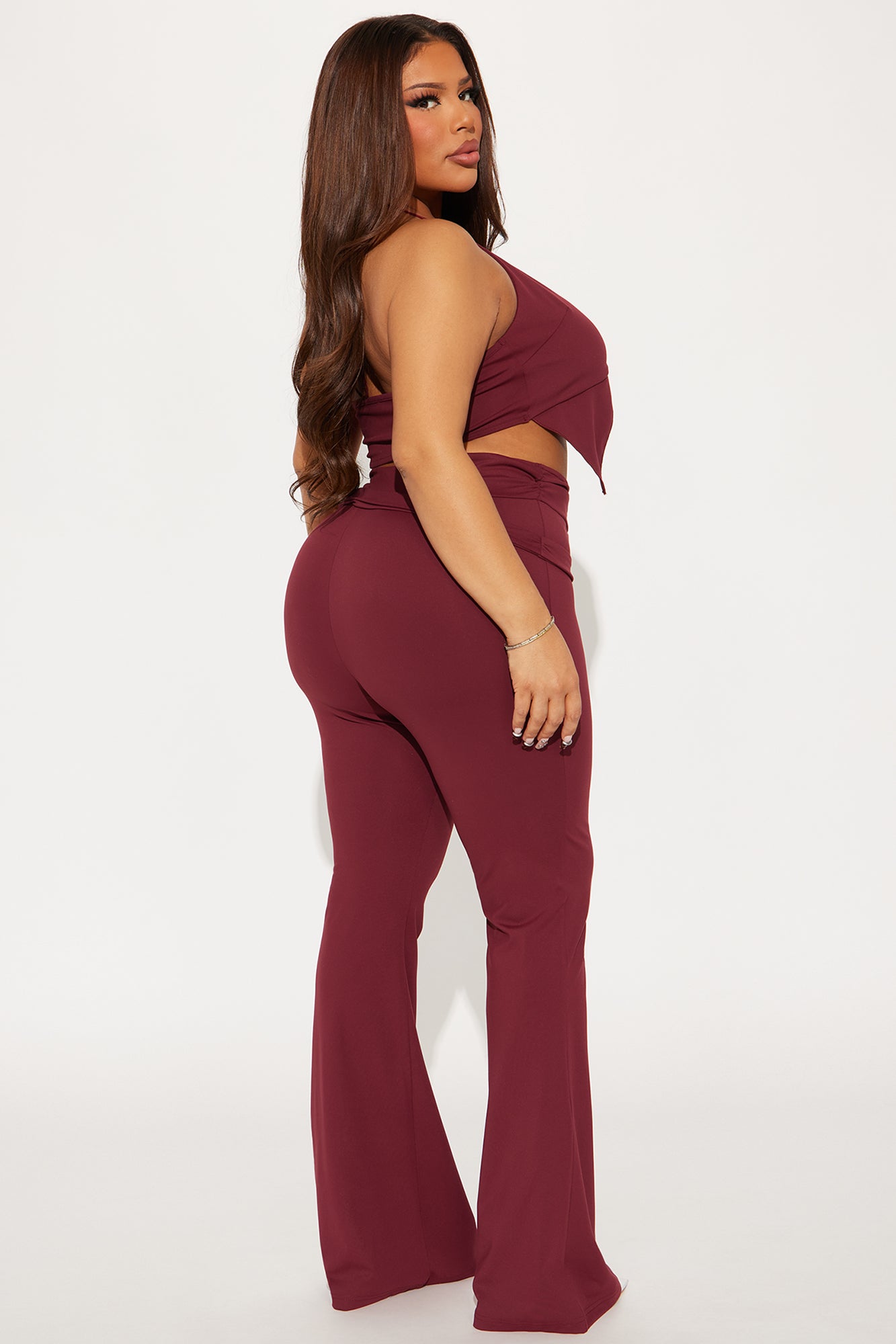 After Hours Halter Pant Set - Wine - Image 6
