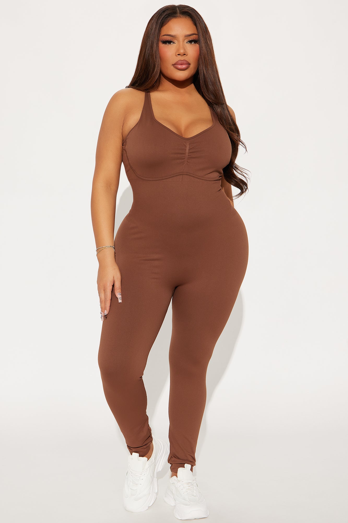 Much Attitude Seamless Active Jumpsuit - Mocha - Image 4