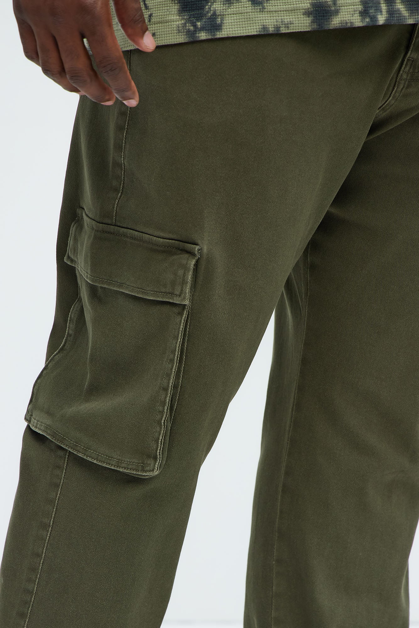 Classic Straight Cargo Jeans - Olive - Image 8
