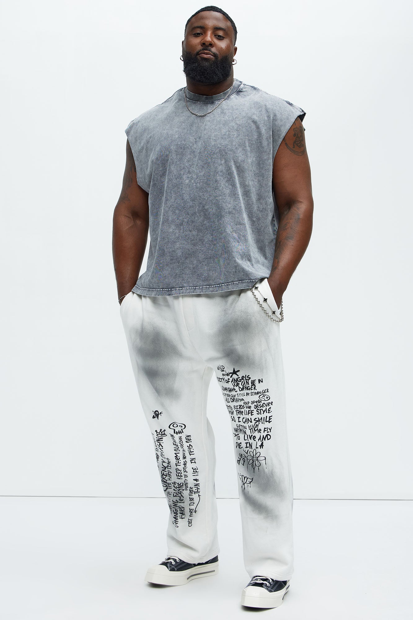 Relaxed Vintage Wash Heavyweight Muscle Tee - Grey/Smoke - Image 7