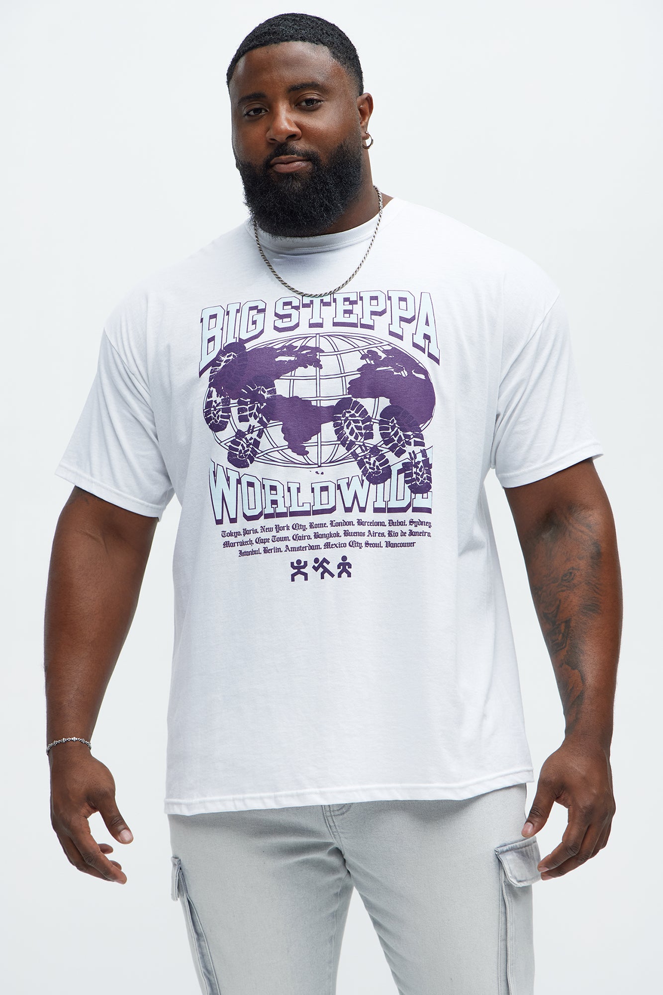 Big Steppa Worldwide Short Sleeve Tee - White - Image 5