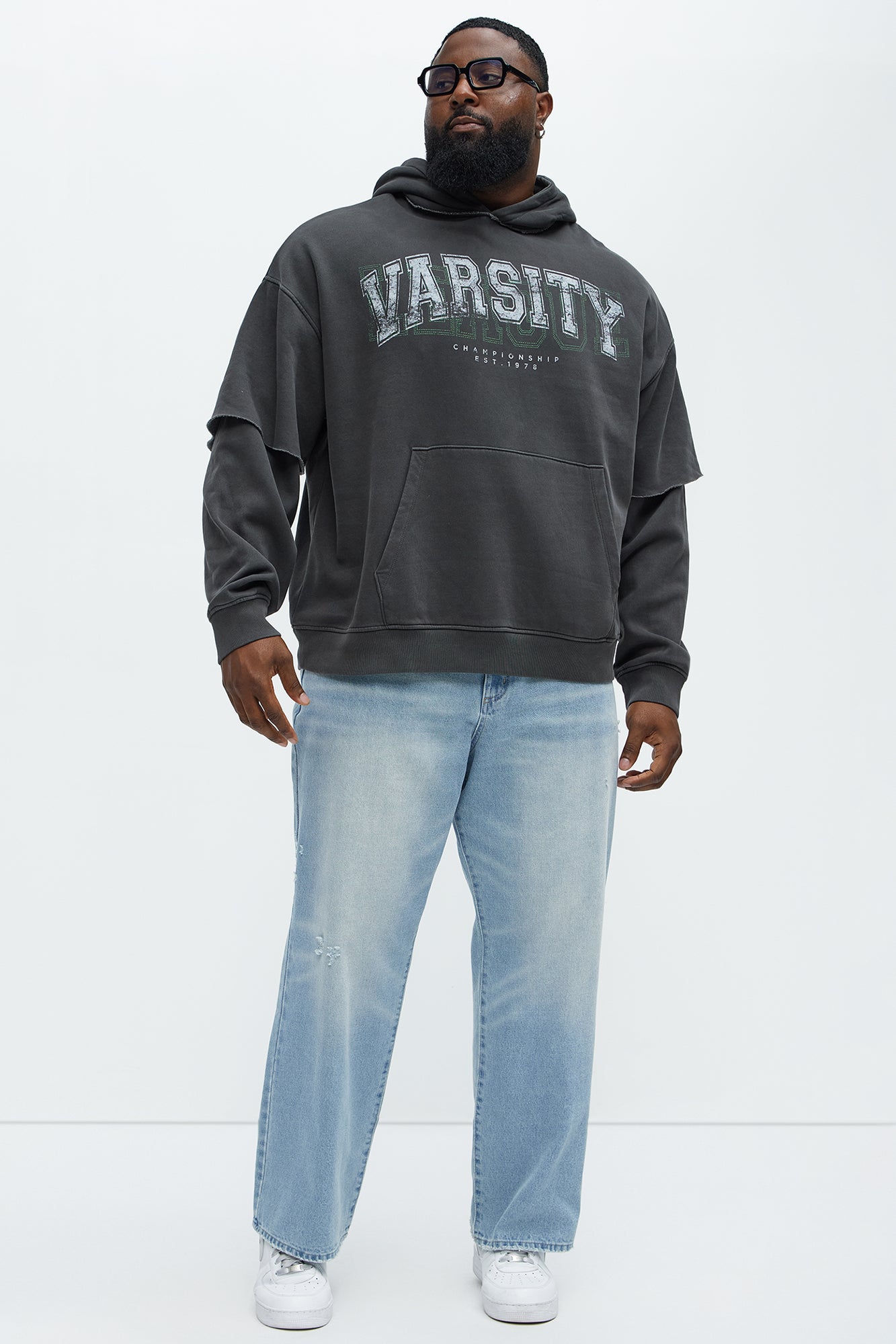 Varsity Washed Hoodie - Grey - Image 6
