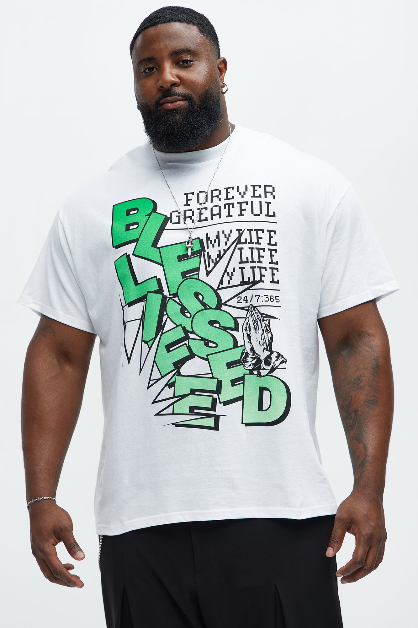 Blessed Life Short Sleeve Tee - White - Image 4