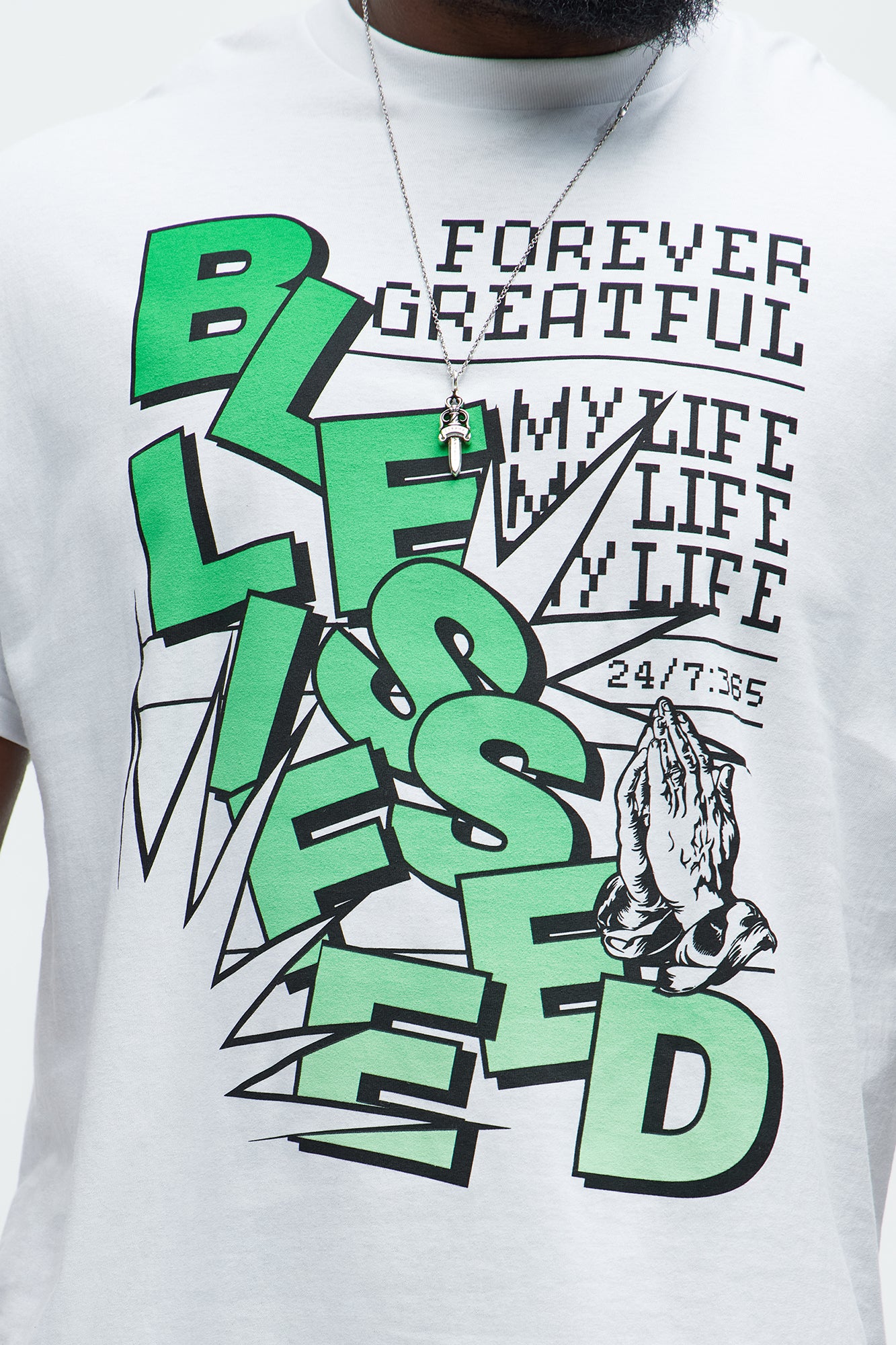 Blessed Life Short Sleeve Tee - White - Image 6