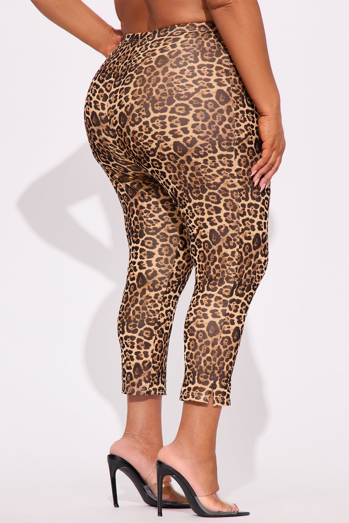 Nathalia Leopard Mesh Capri Legging - Brown/combo - Image 6