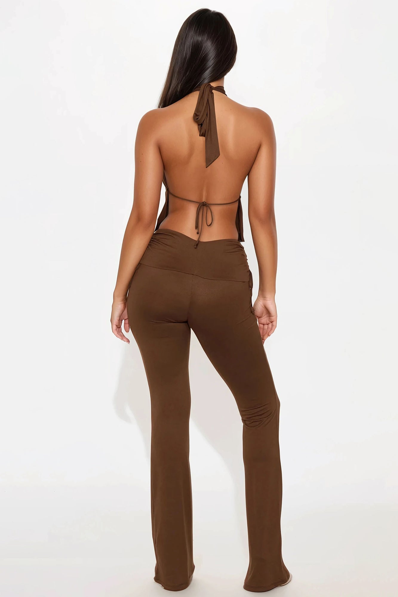 Solei Backless Pant Set - Brown - Image 4