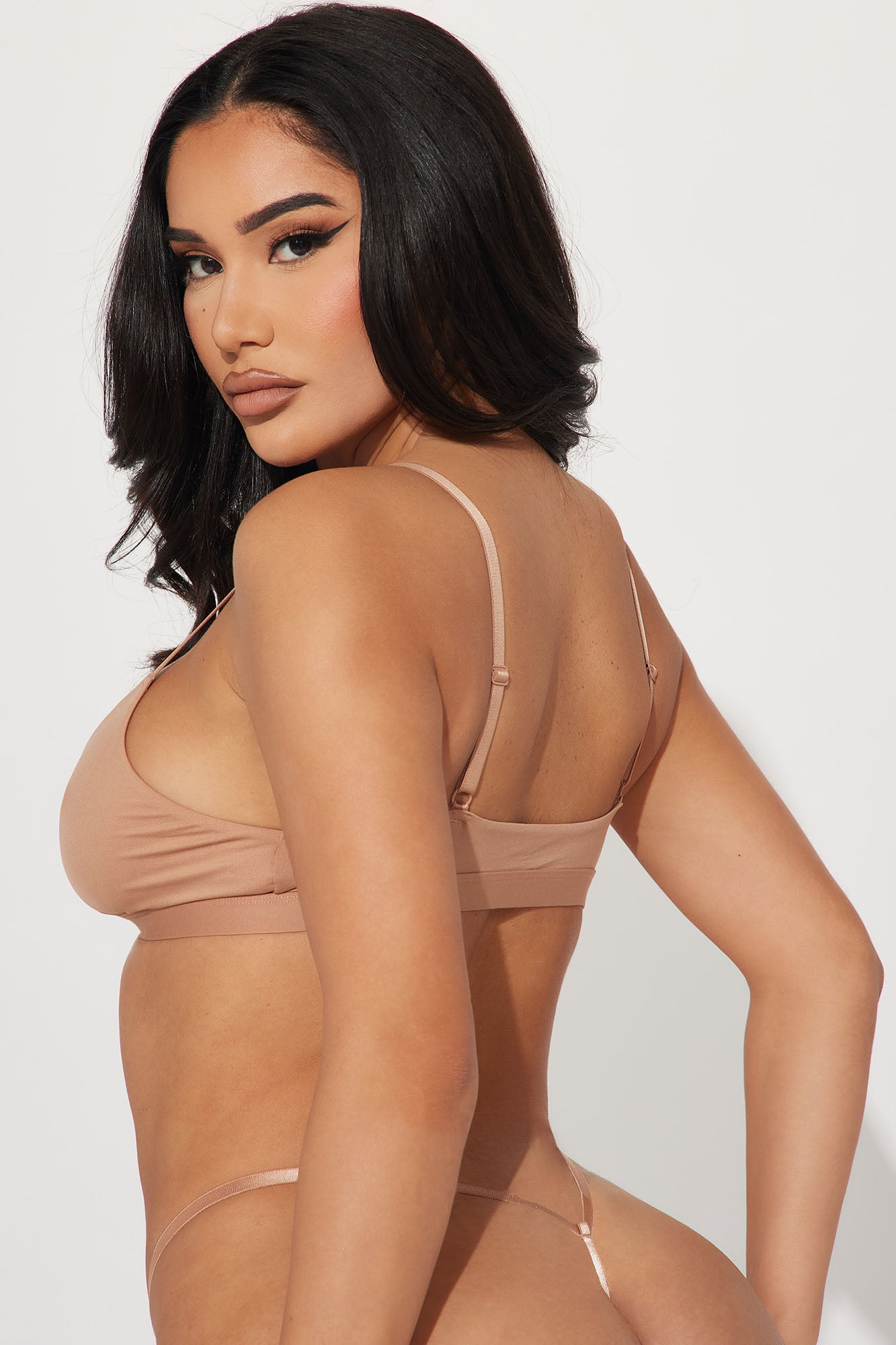 Light As A Feather Microfiber G String Thong Panty - Nude - Image 3