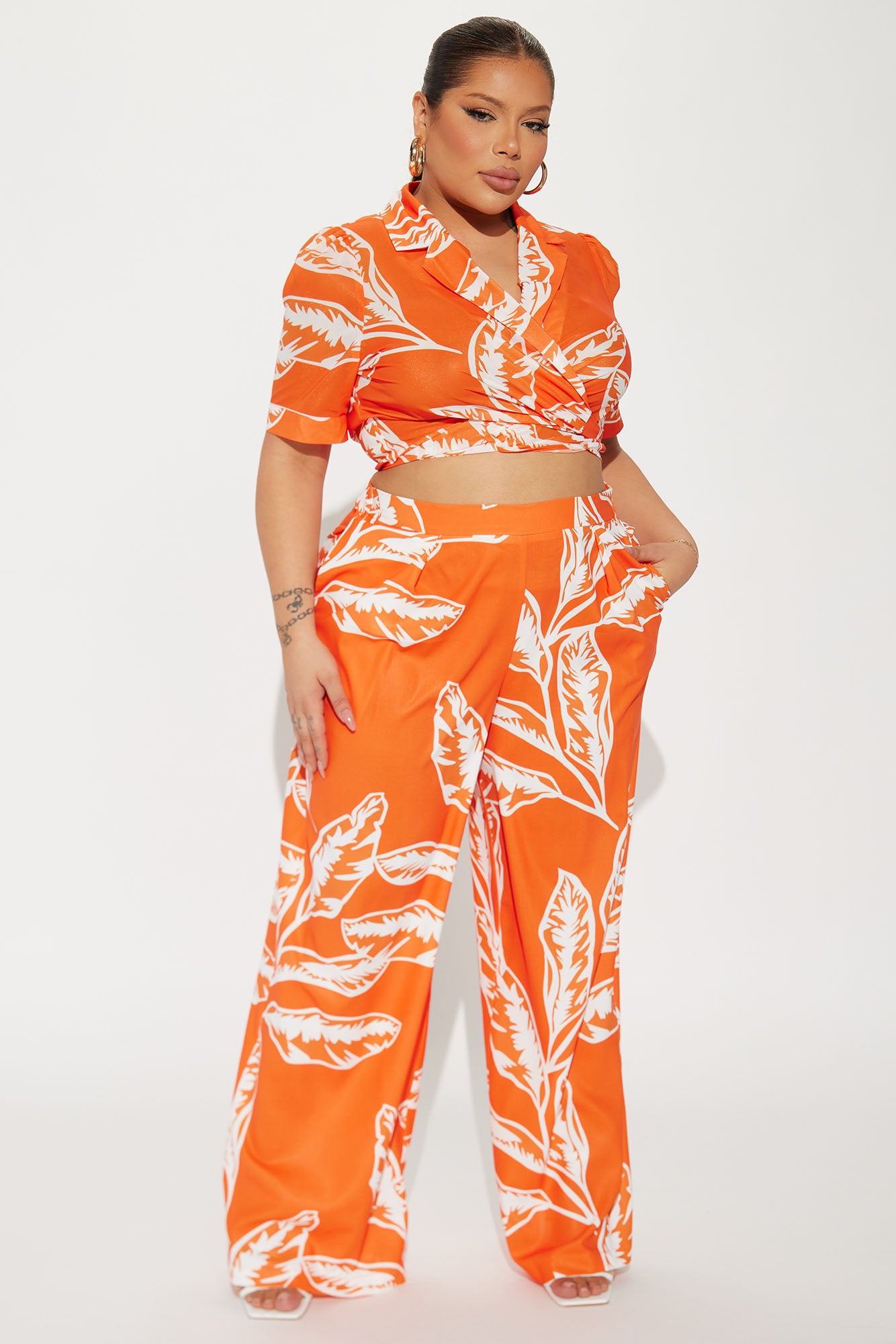 Tropical Vibes Pant Set - Orange - Image 4