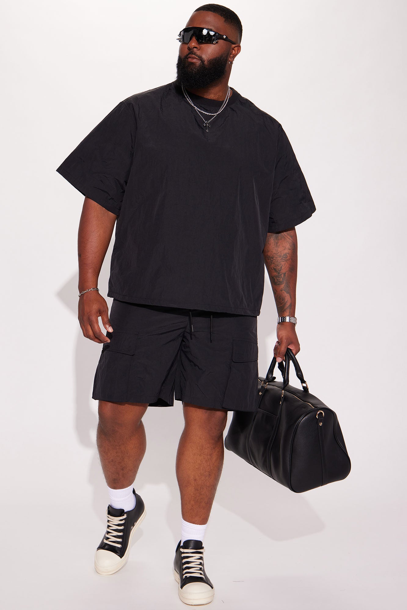 Batter Up Crinkle Utility Short - Black - Image 6