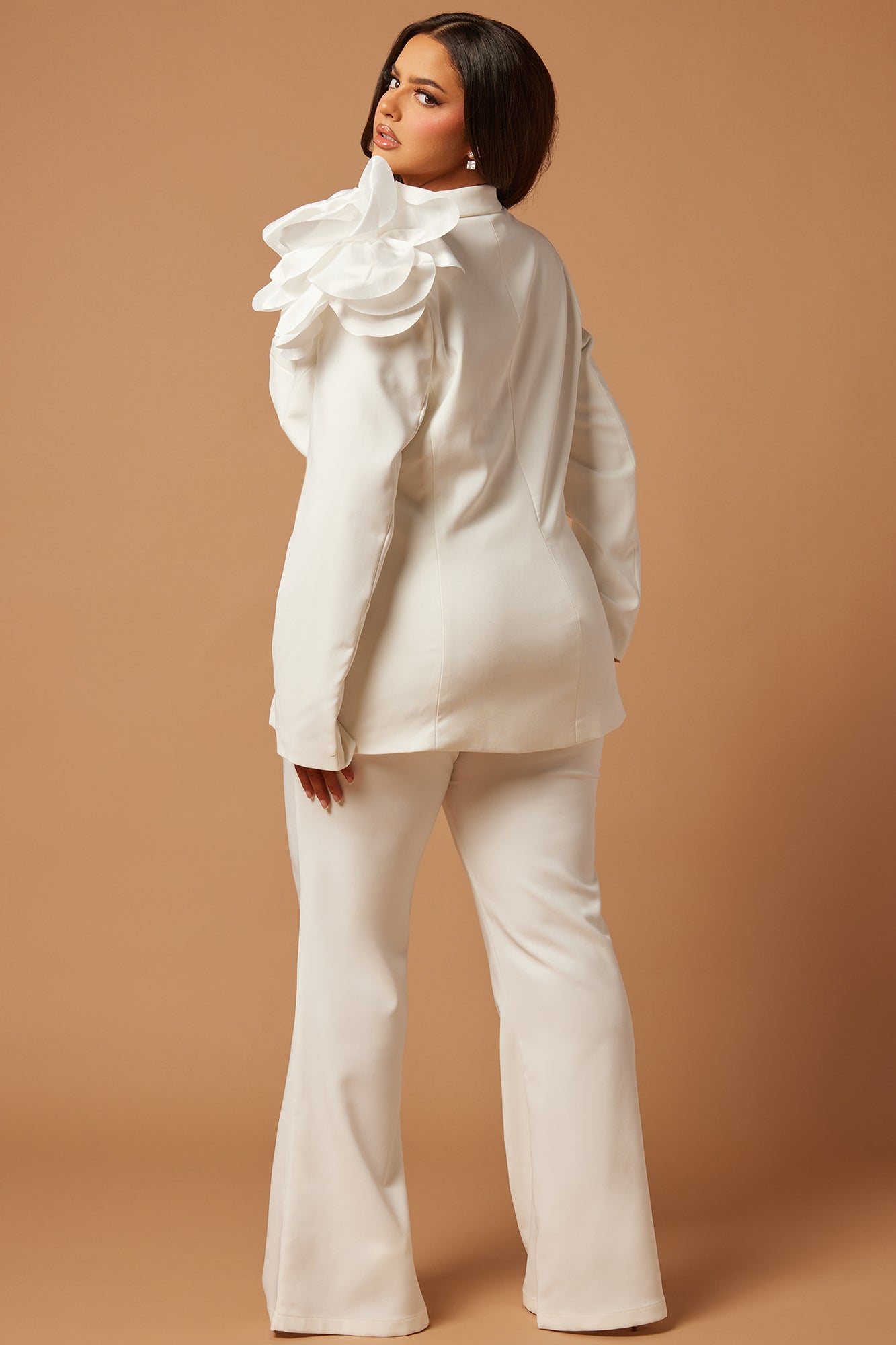 Evanna Floral Applique Suit Set - Off White - Image 8