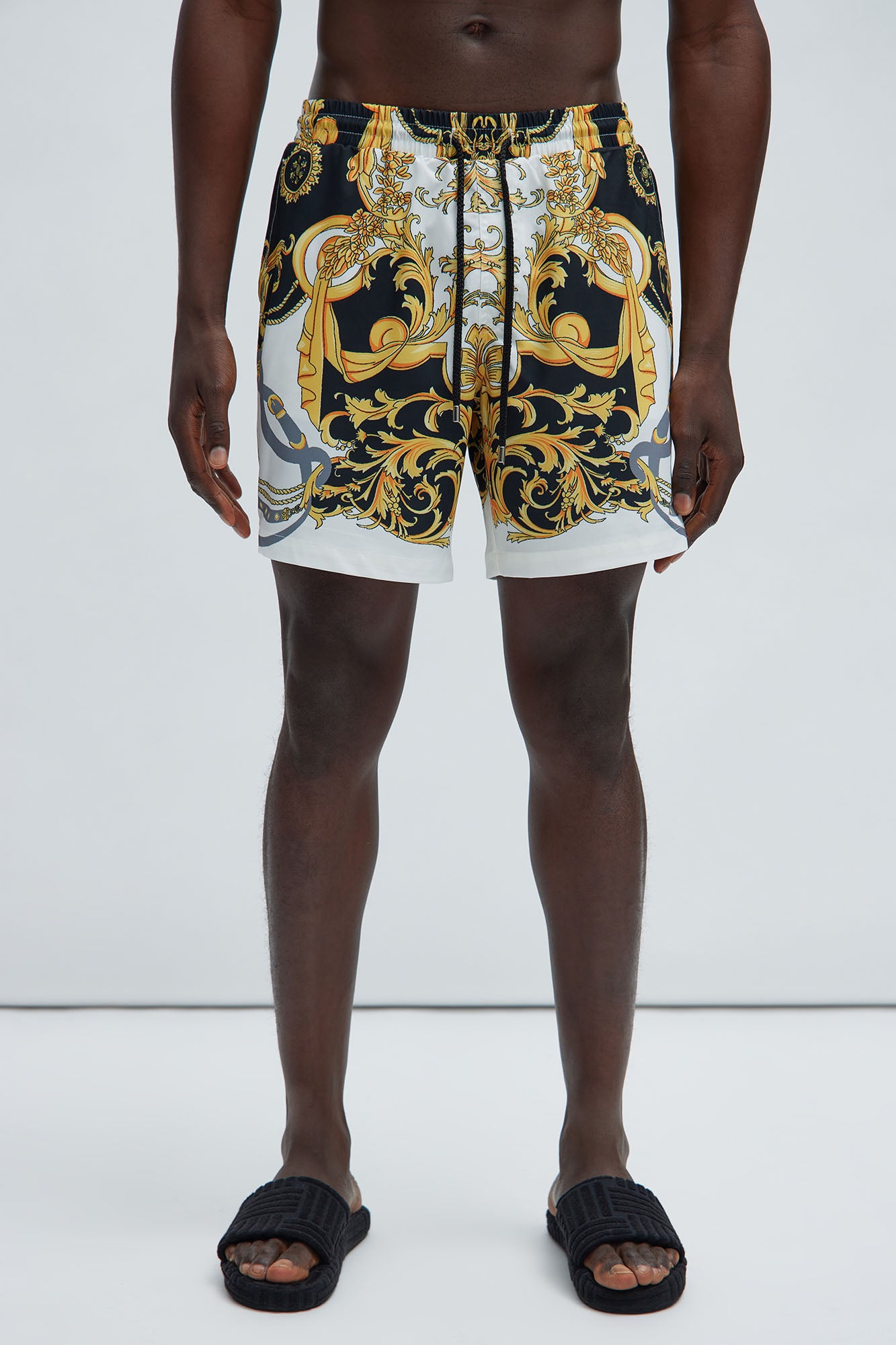 Calabria Baroque Swim Classic Trunk - Black/combo - Image 3