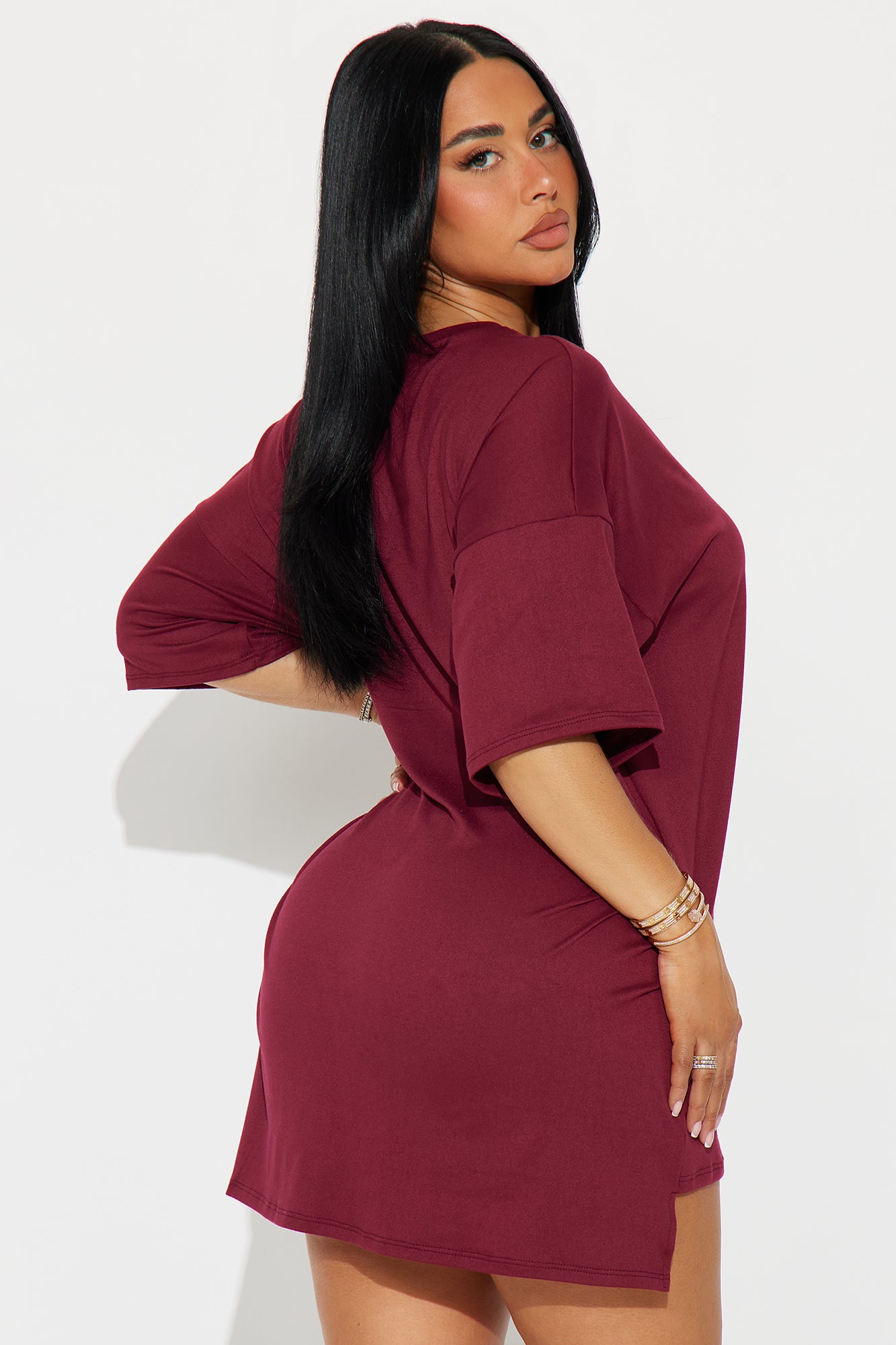 Weekend Escape Everyday Biker Shorts Set - Burgundy - Image 3