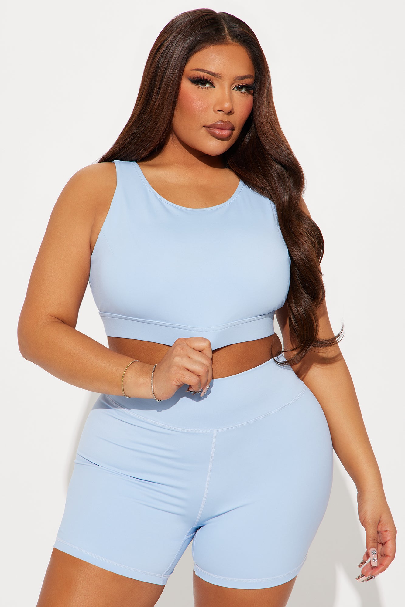 Stay Disciplined Active Short Set - Light Blue - Image 4