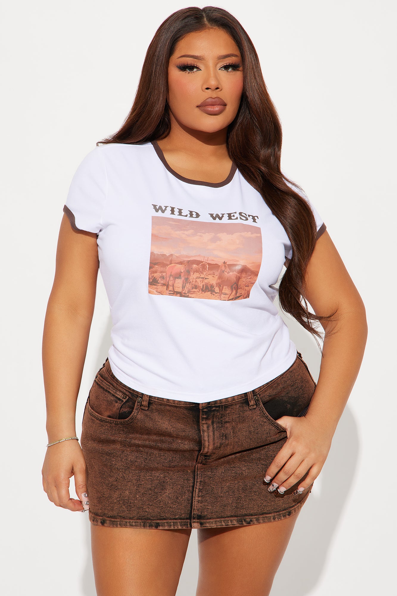Wild West Ringer Baby Tee - White/combo - Image 5