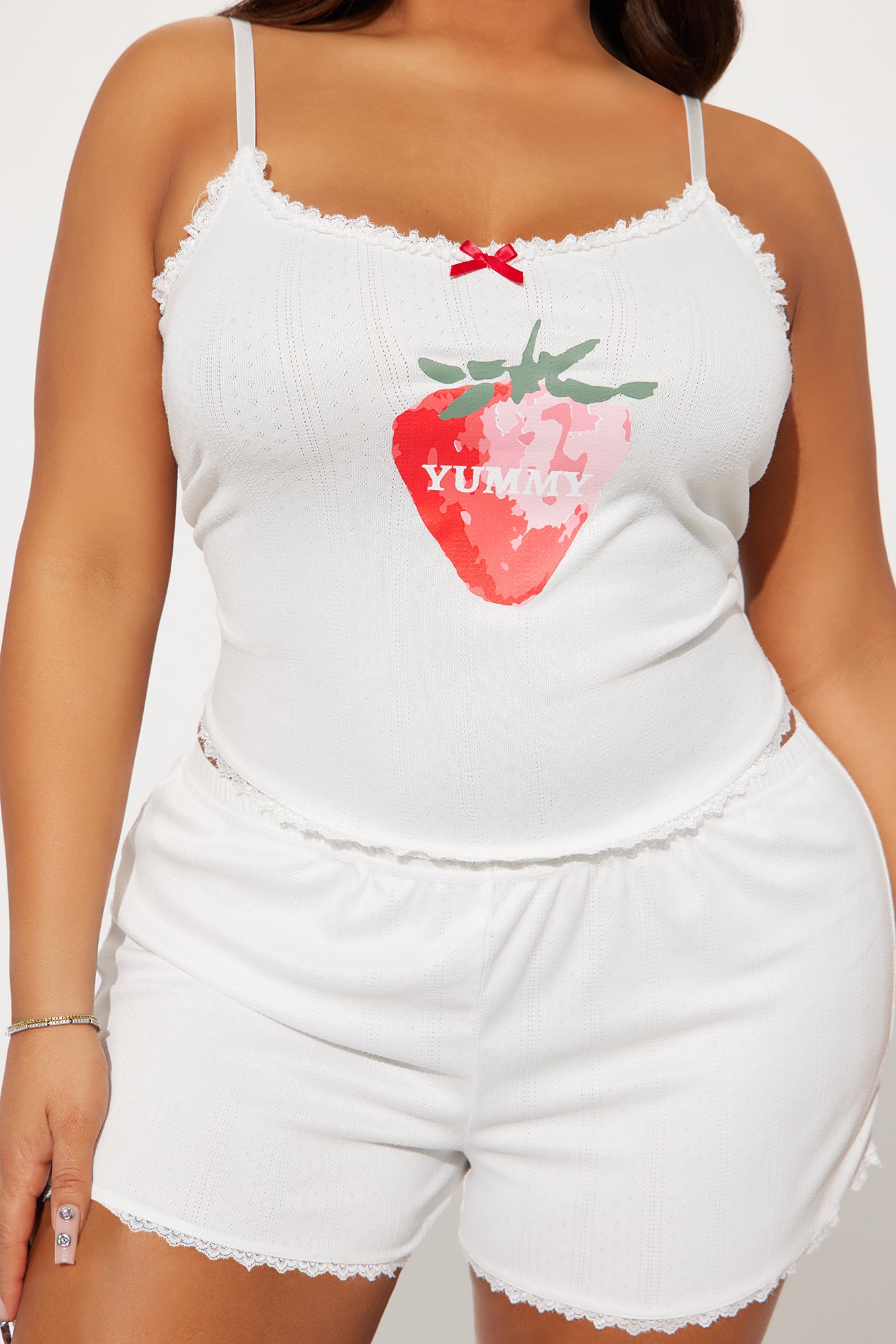 Berry Yummy Pointelle PJ Short Set - White/combo - Image 5