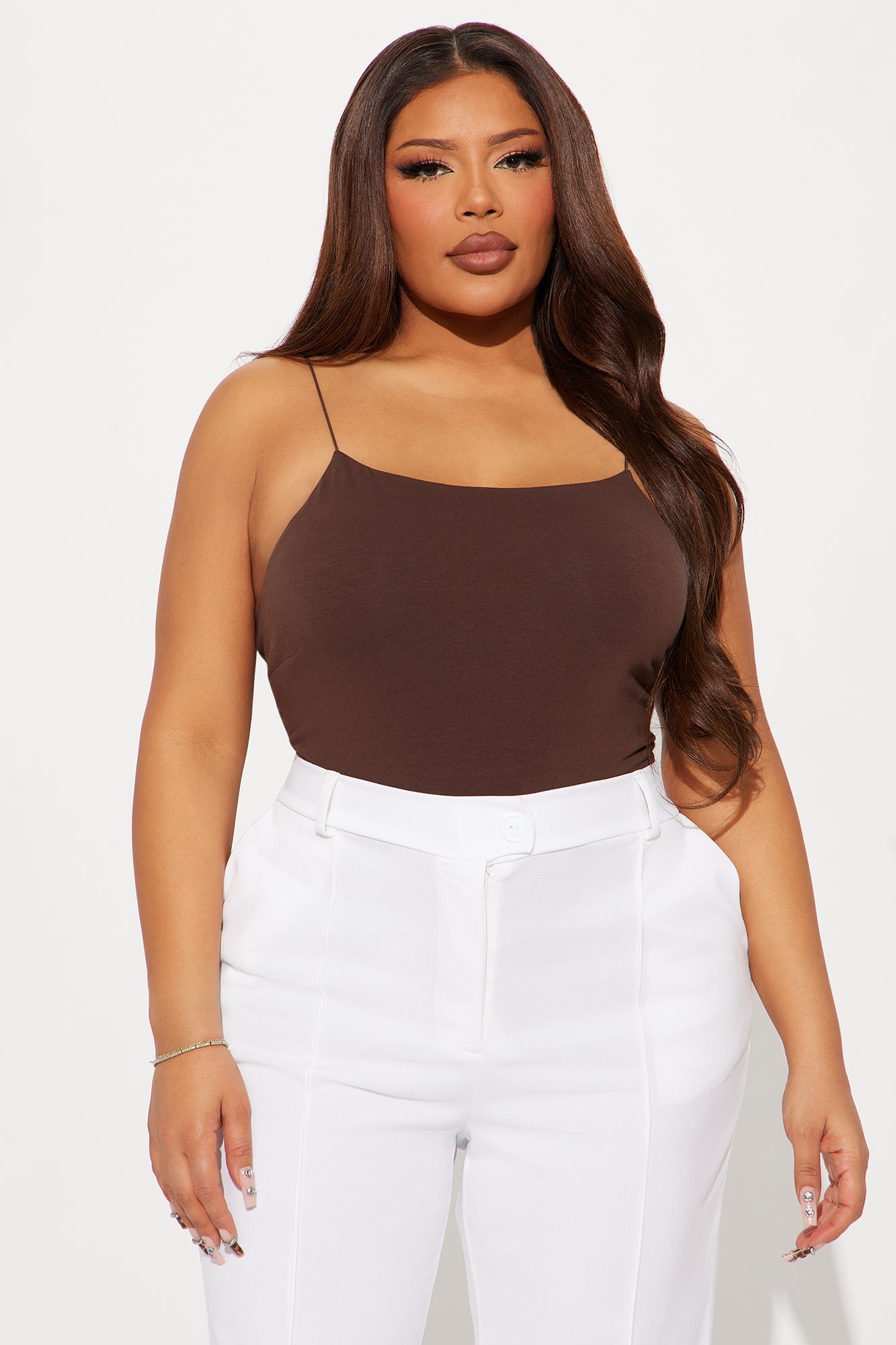 Kacey High Neck Top - Chocolate - Image 4