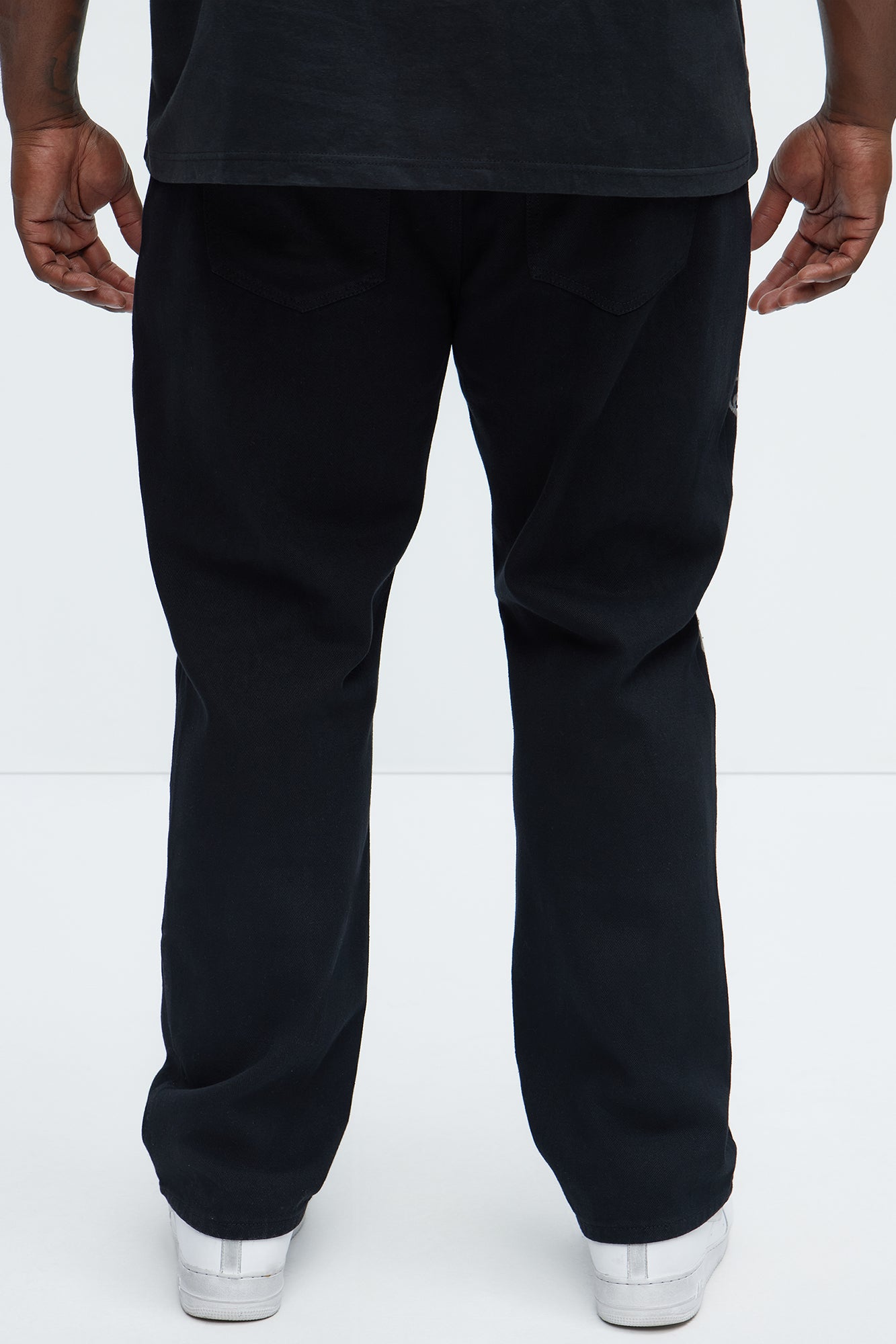 Kurt Rhinestone Embroidered Slim Jeans - Black - Image 9