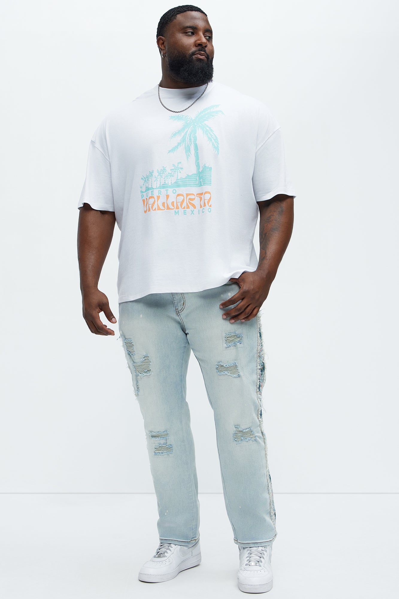 Vallarta Mexico Oversized Short Sleeve Tee - White - Image 5